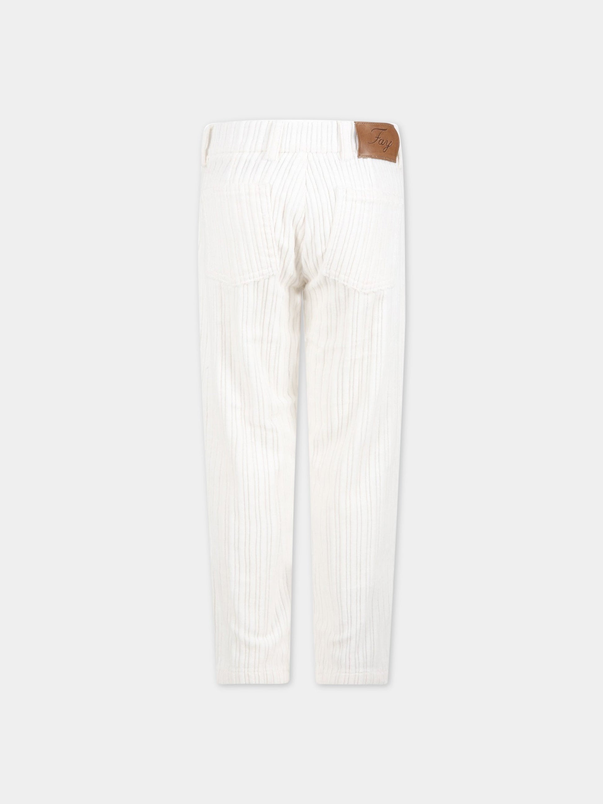 Pantalone avorio per bambino,Fay Kids,5P6210 V0018 101