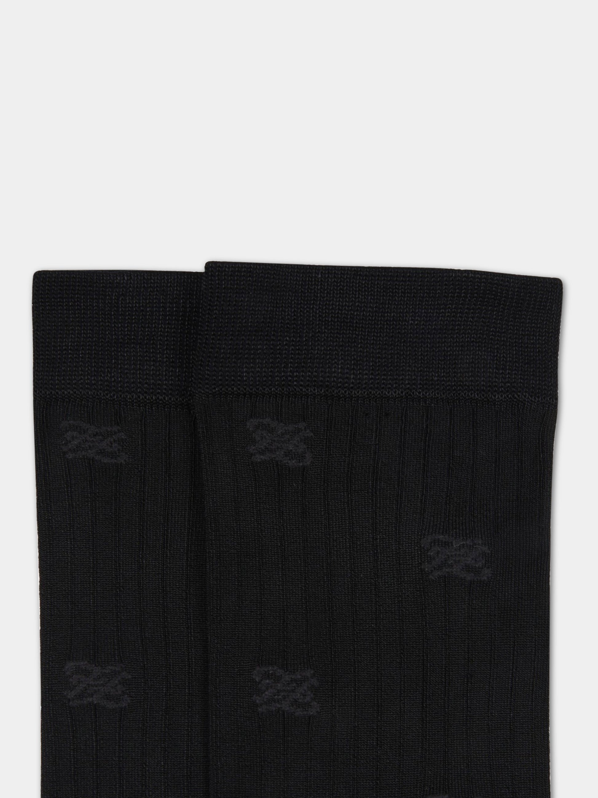 Calze nere per bambina con doppie FF,Fendi Kids,JFN024 AHQN F0QA1