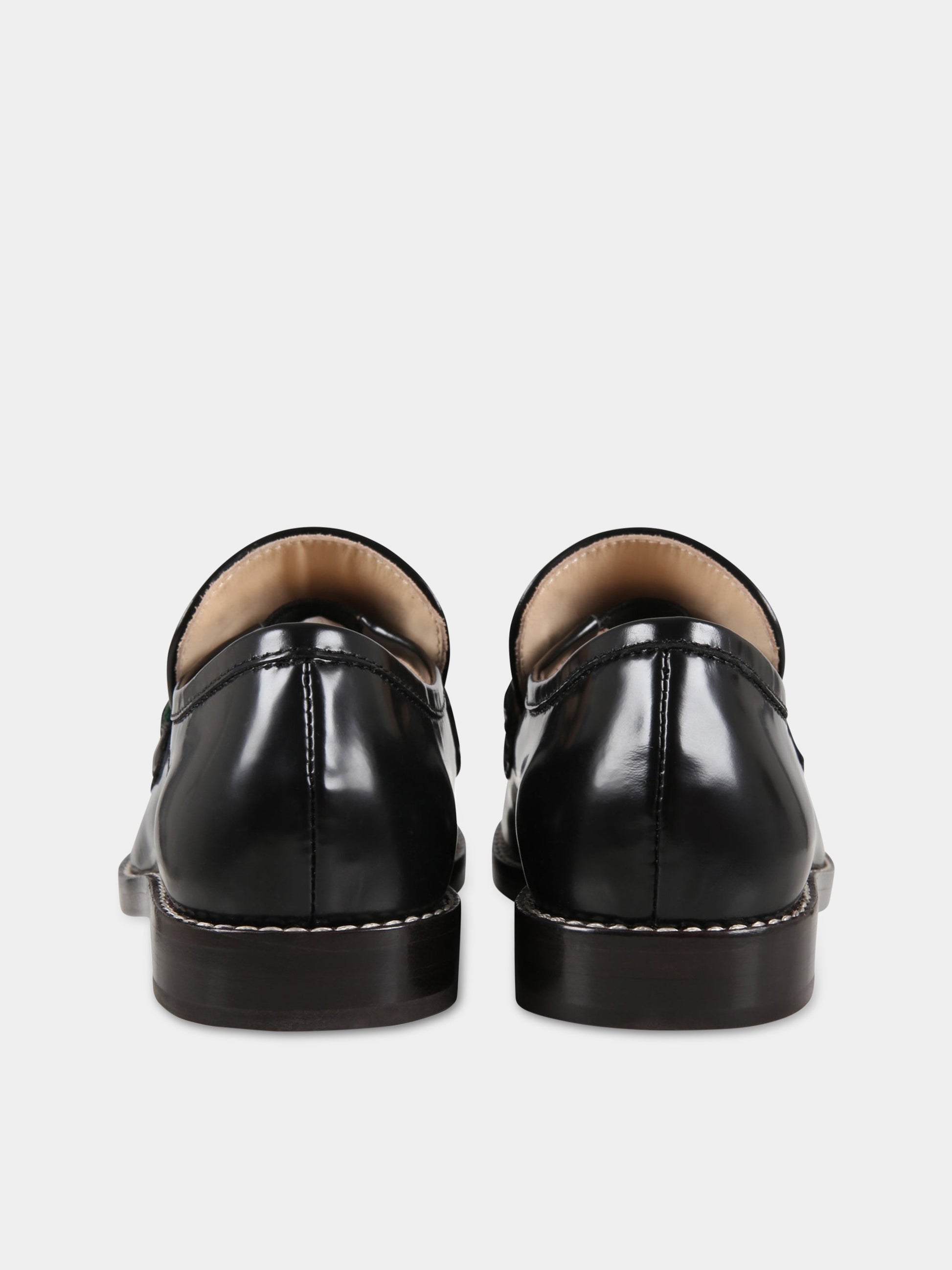 Mocassini neri per bambini con doppie GG,Gucci Kids,662190 1PKE0 1063