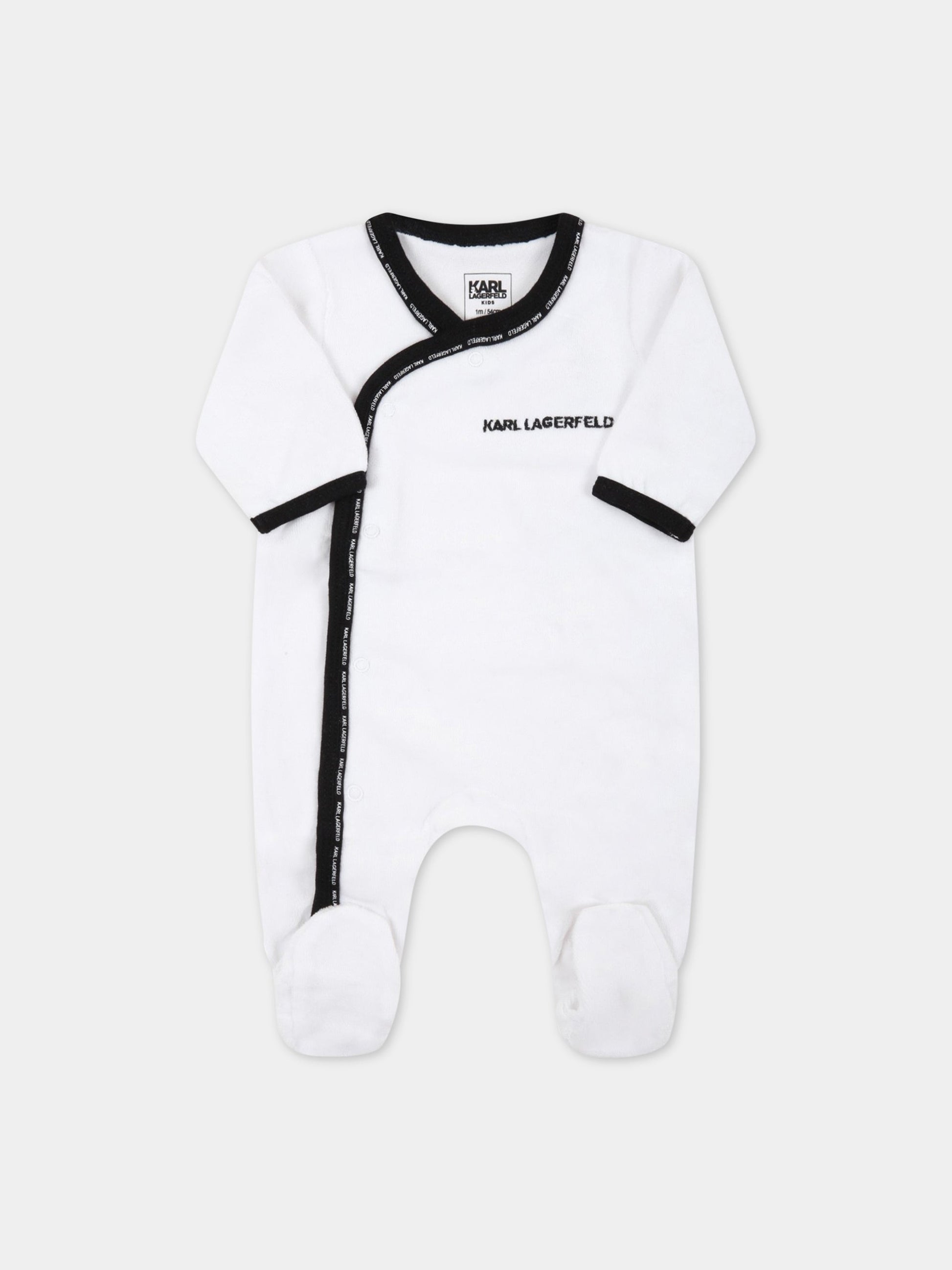 Set bianco per neonati con logo nero,Karl Lagerfeld Kids,Z98085 10B