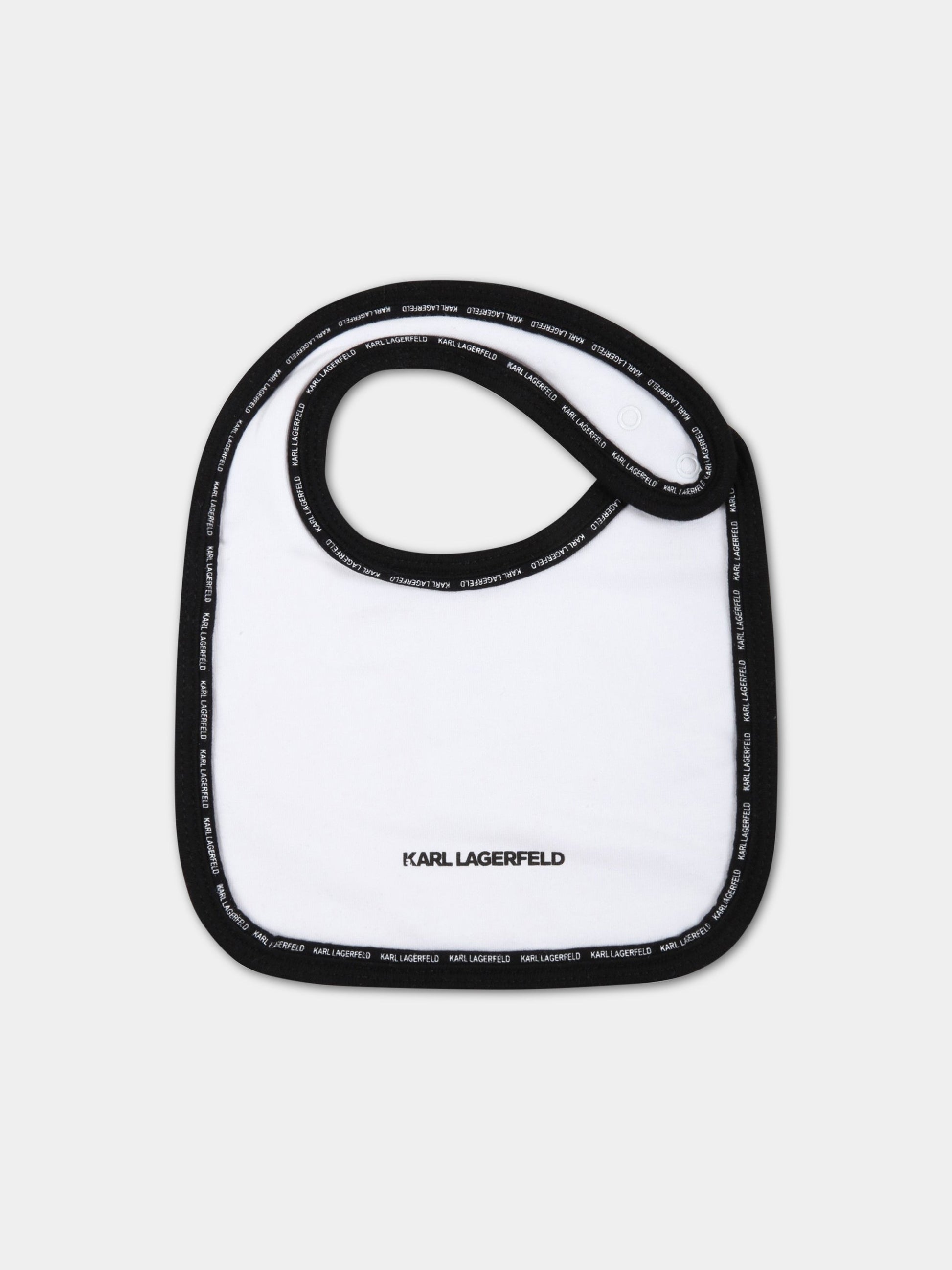 Set bianco per neonati con logo nero,Karl Lagerfeld Kids,Z98085 10B