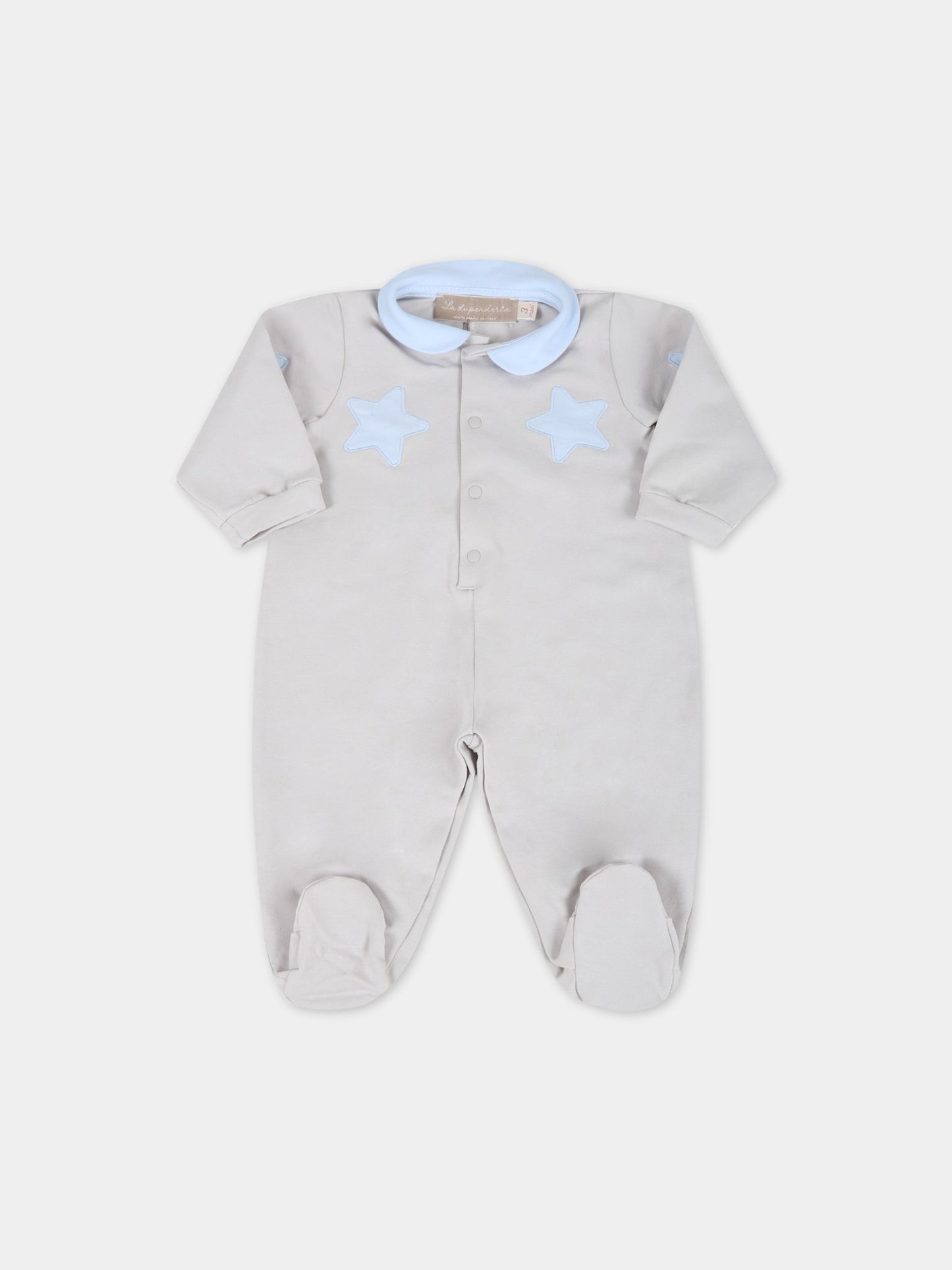 Tutina grigia per neonato con stelle,La Stupenderia,TBTT00K05 B04