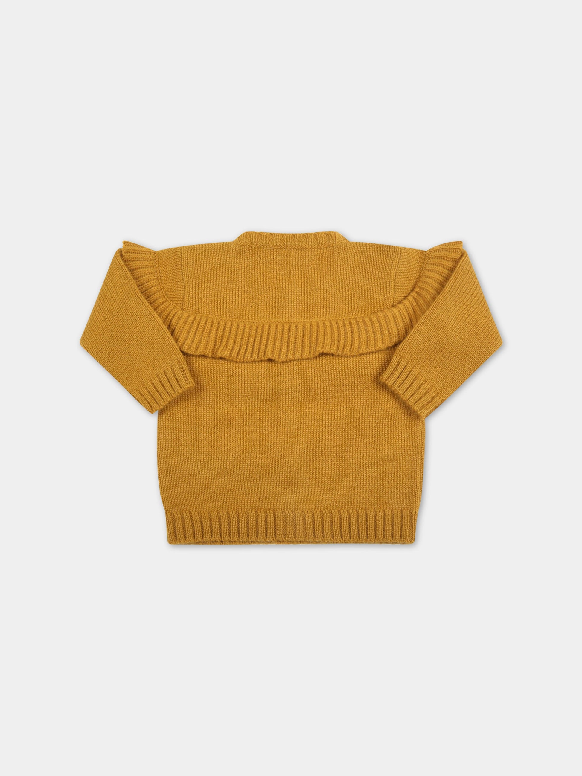 Cardigan senape per neonata,La Stupenderia,ZCCR08718