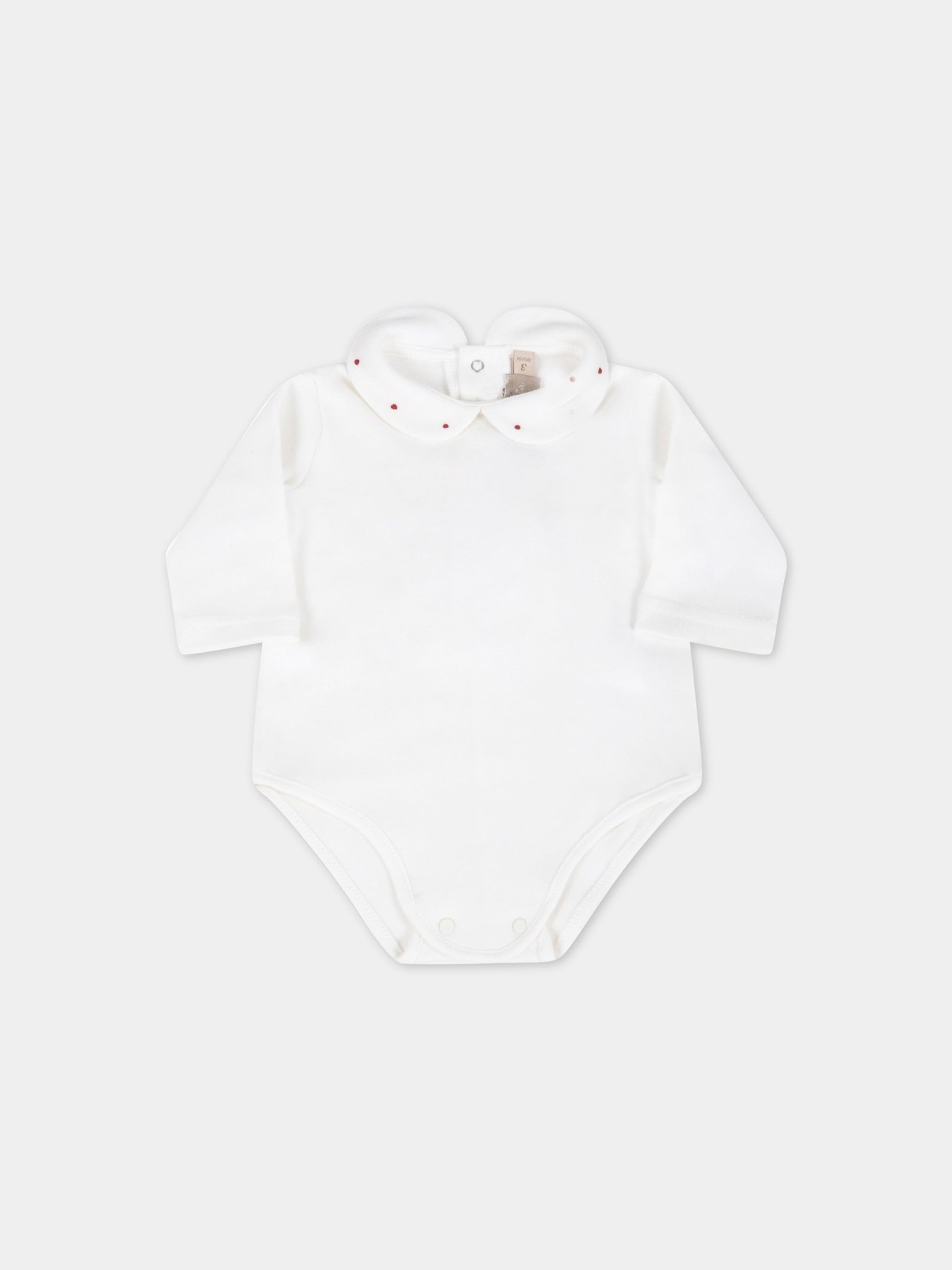 Body bianco per neonati con pois,La Stupenderia,TBBD07K42