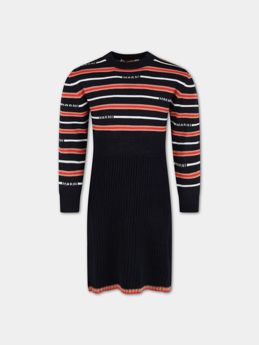 Vestito multicolor per bambina con loghi,Marni Kids,M00198 M00JW 0M803