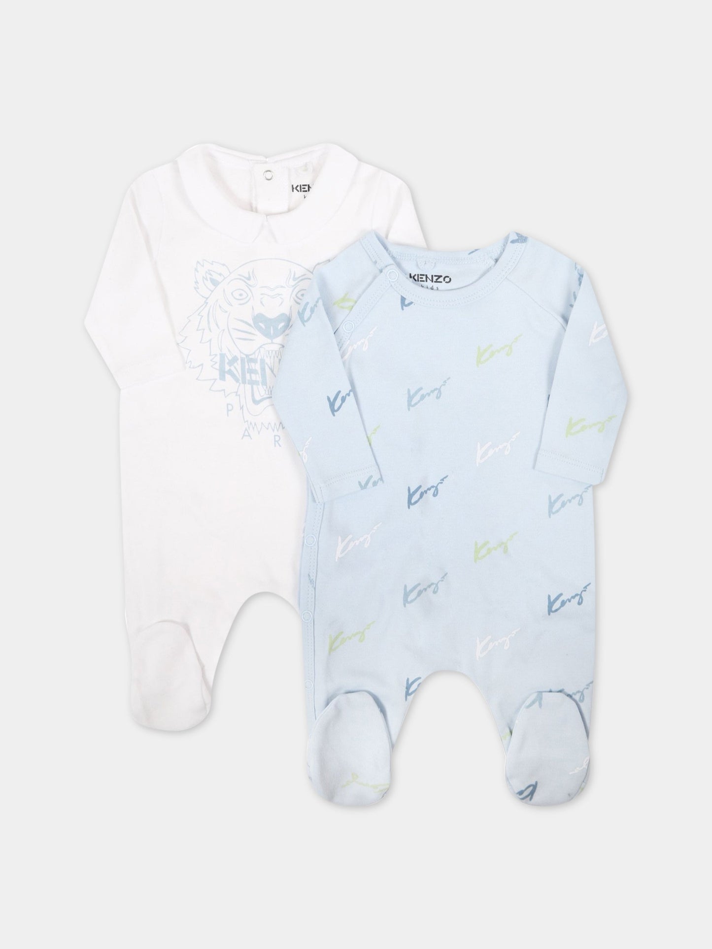 Set multicolor per neonato con logo e iconica tigre,Kenzo Kids,K90009 773