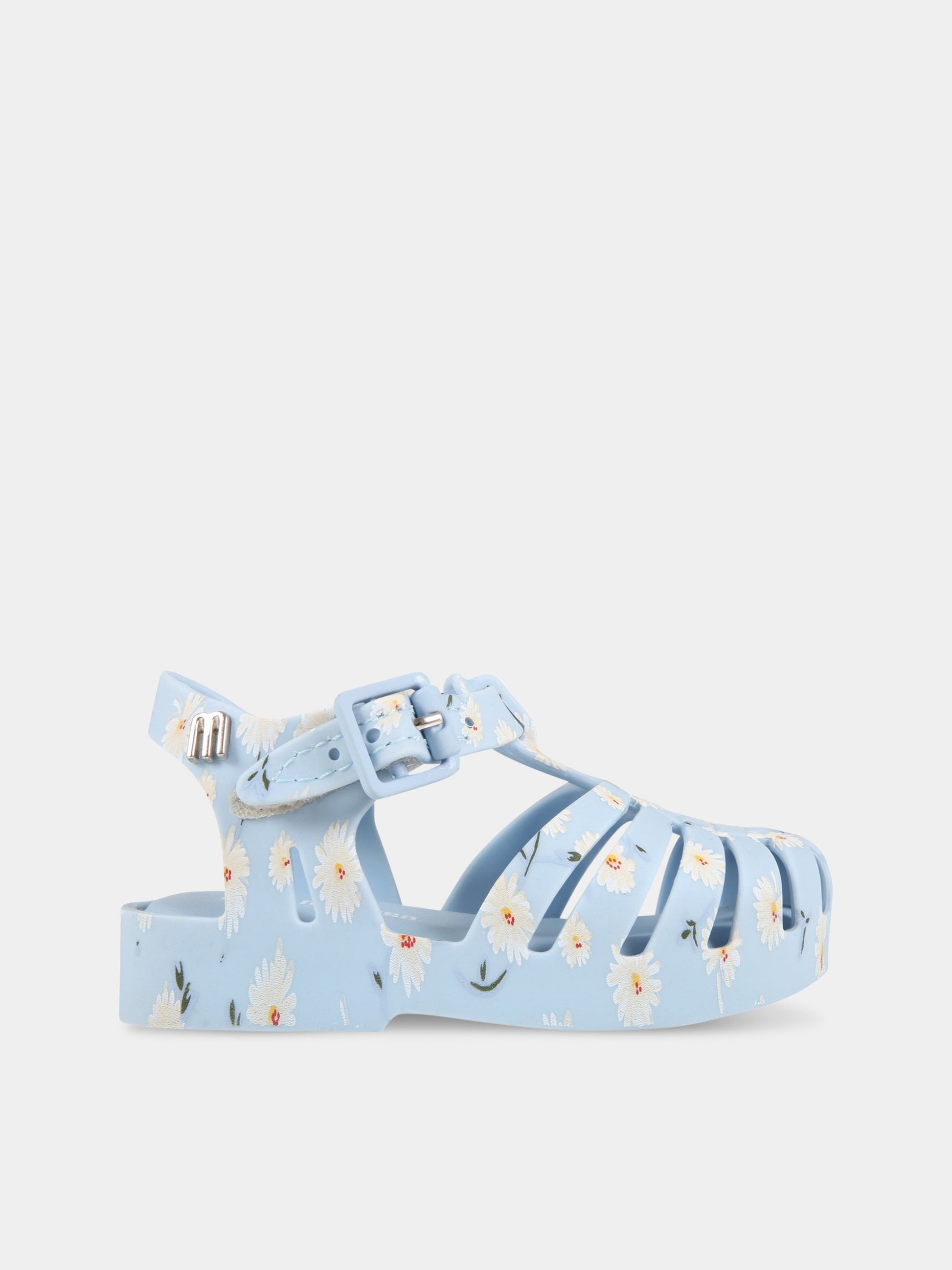 Sandali celesti per bambina con margherite,Mini Melissa,33320-52828
