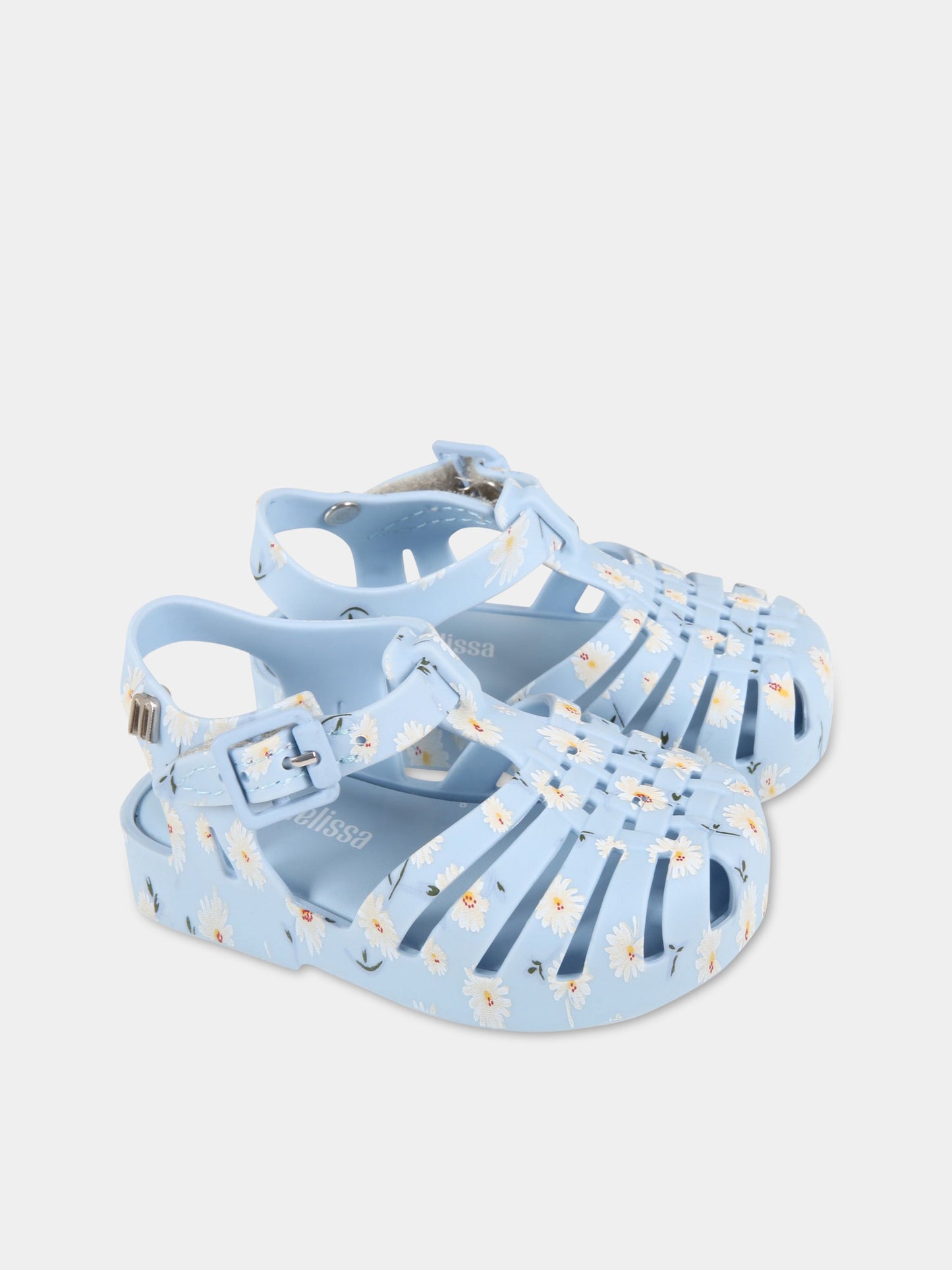 Sandali celesti per bambina con margherite,Mini Melissa,33320-52828