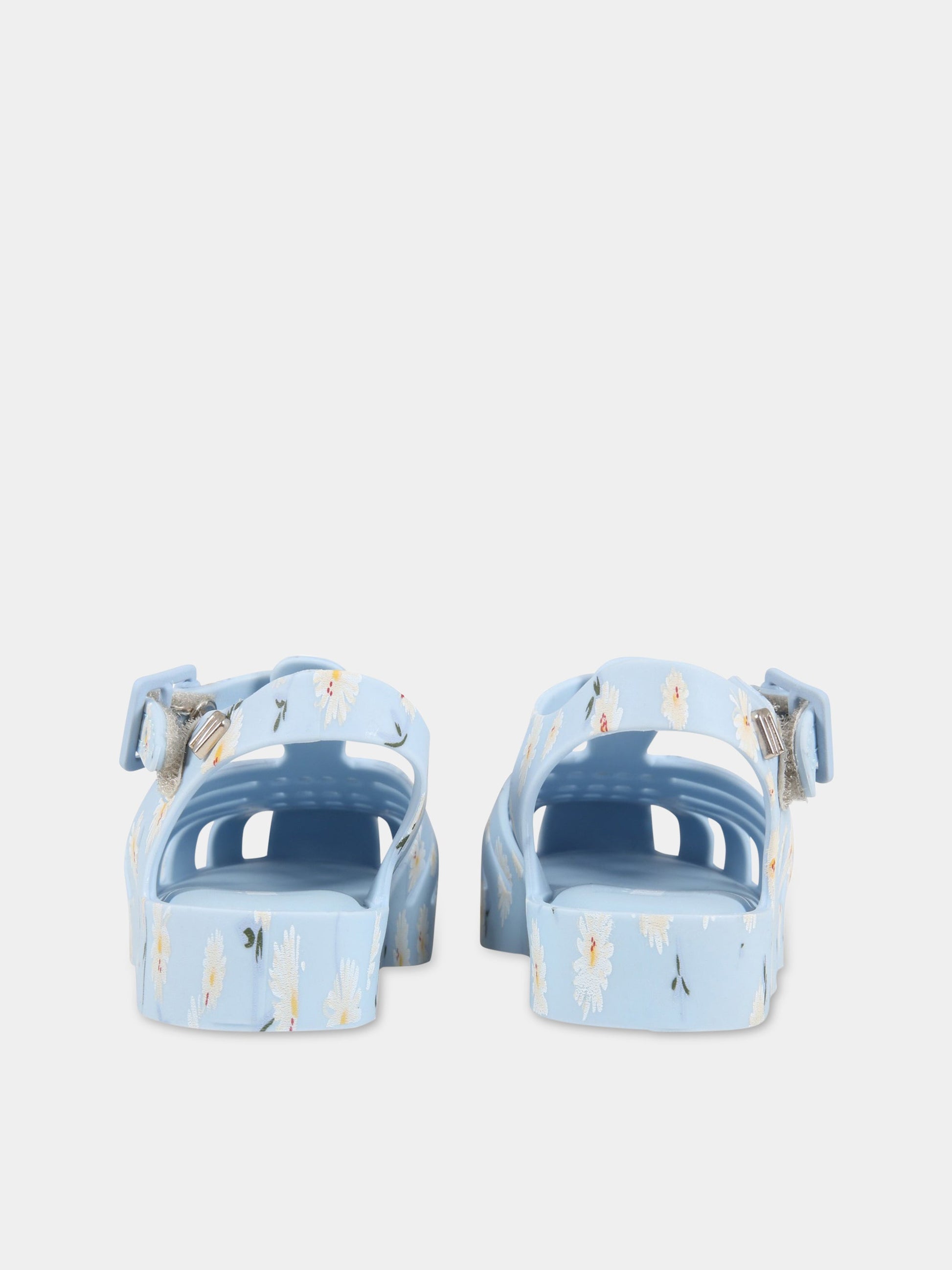 Sandali celesti per bambina con margherite,Mini Melissa,33320-52828