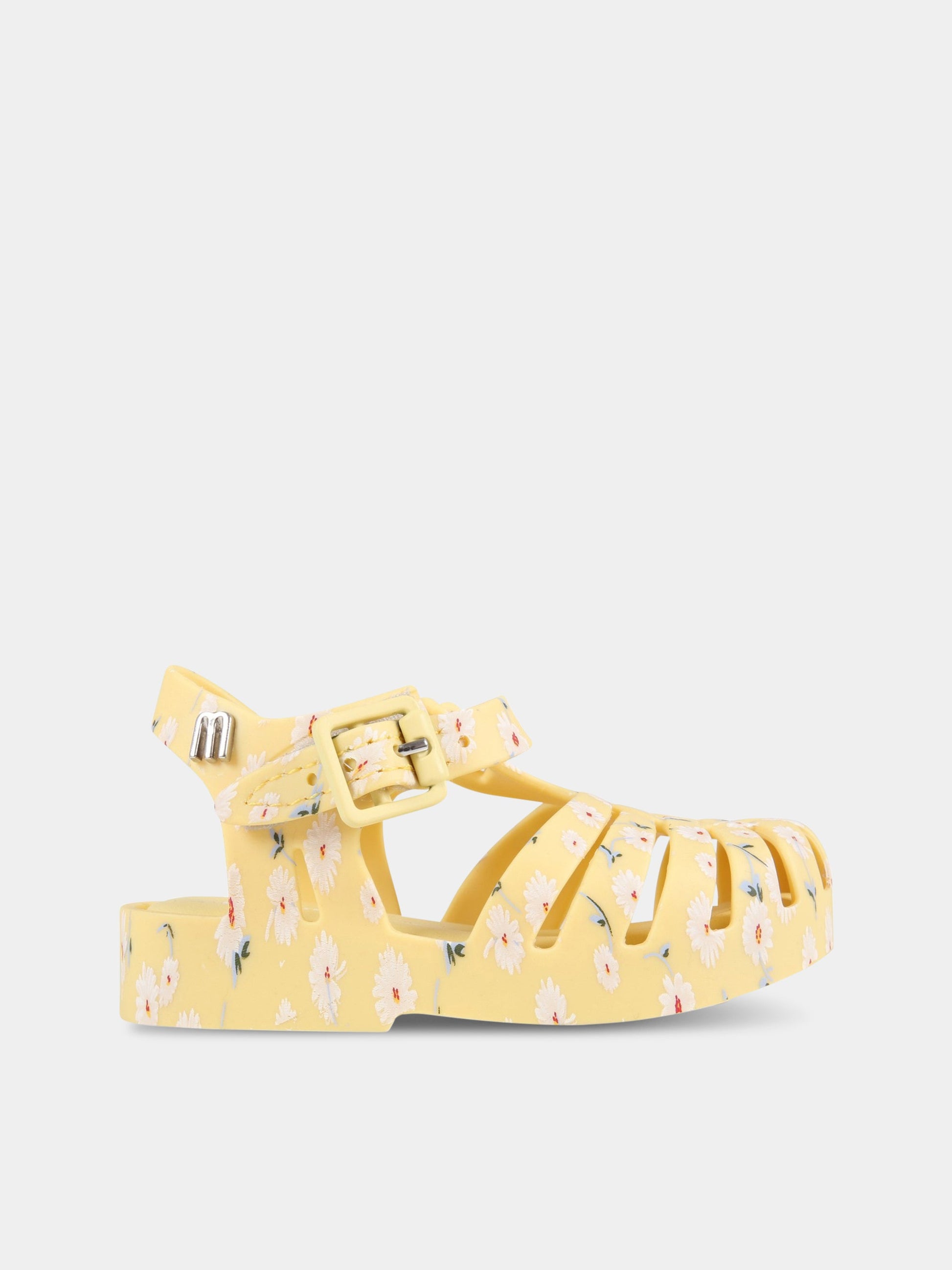 Sandali gialli per bambina con margherite,Mini Melissa,33320-53939