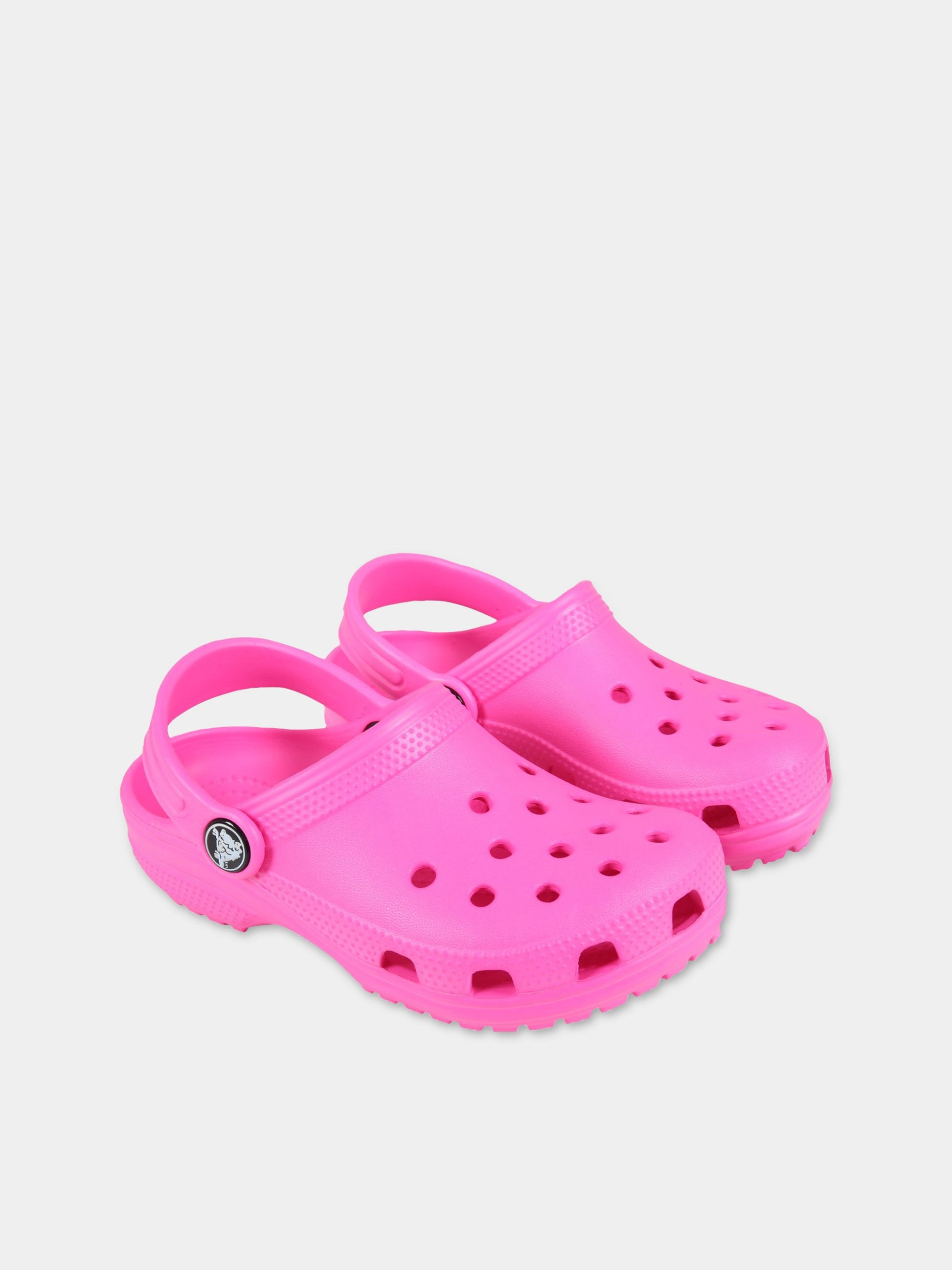 Sabot fucsia fluo per bambina con logo,Crocs,204536 ELPK