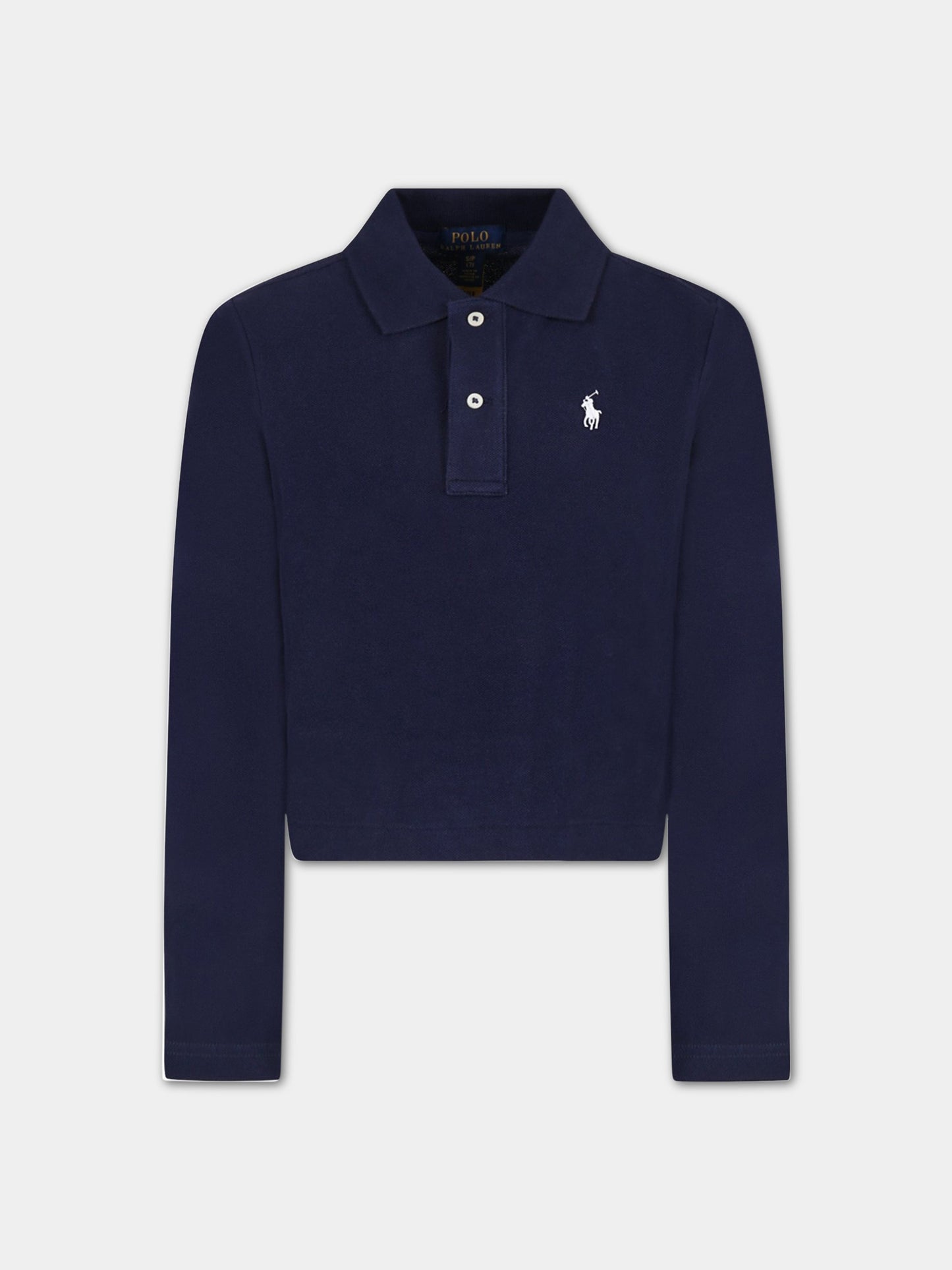 Polo blu per bambina con iconico cavallino,Ralph Lauren Kids,846215002