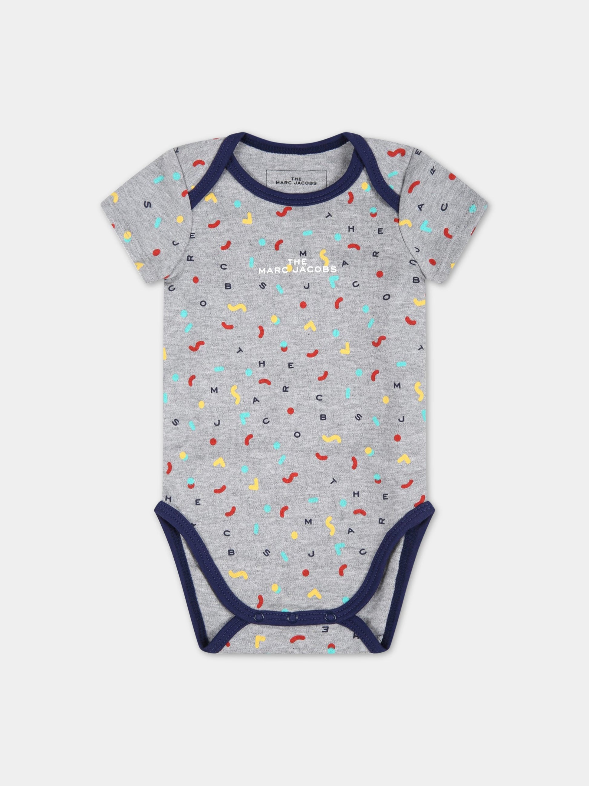 Set multicolor per neonato con logo,Little Marc Jacobs,W98134 GRIGIO AZZURRO