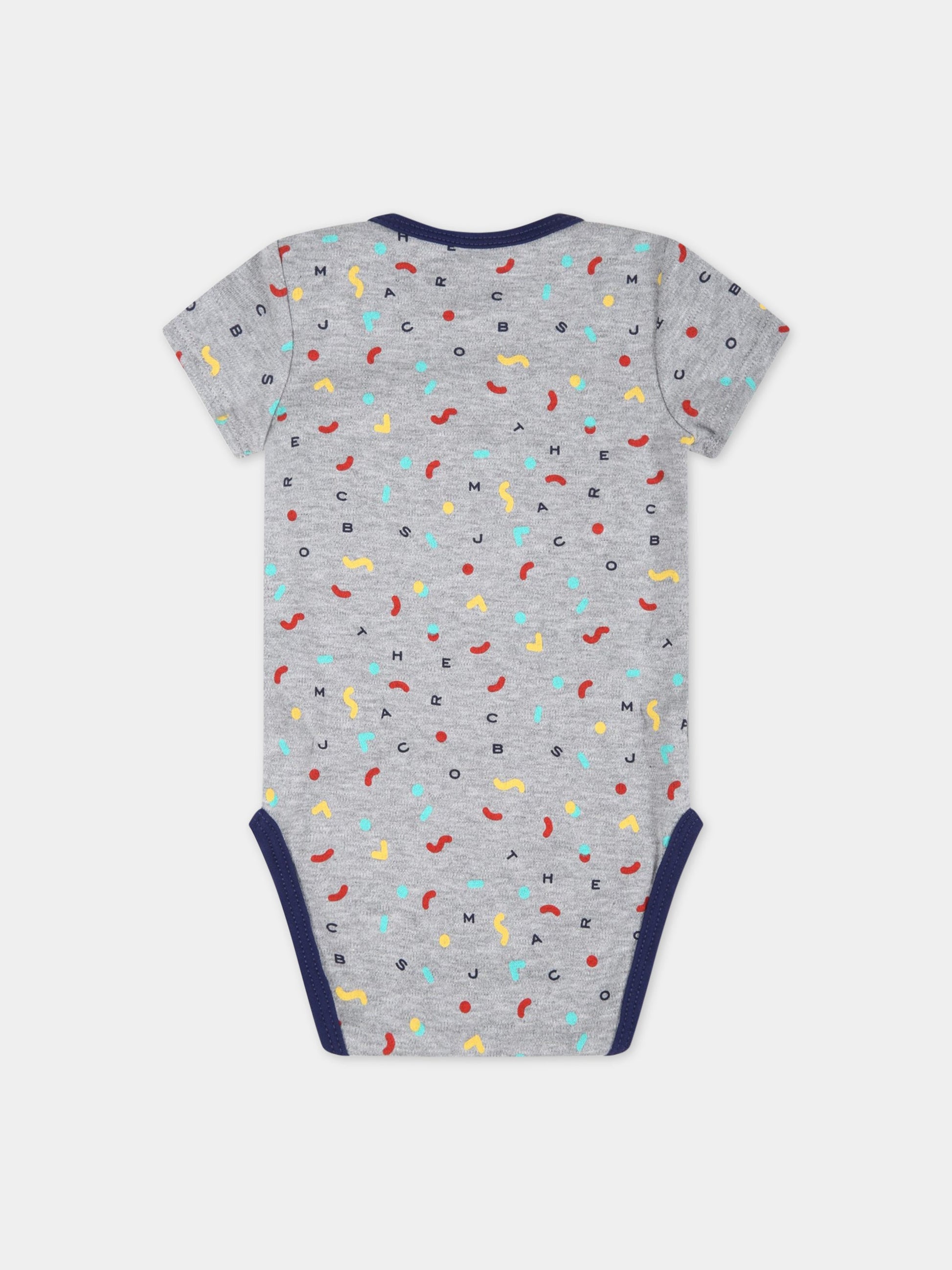 Set multicolor per neonato con logo,Little Marc Jacobs,W98134 GRIGIO AZZURRO