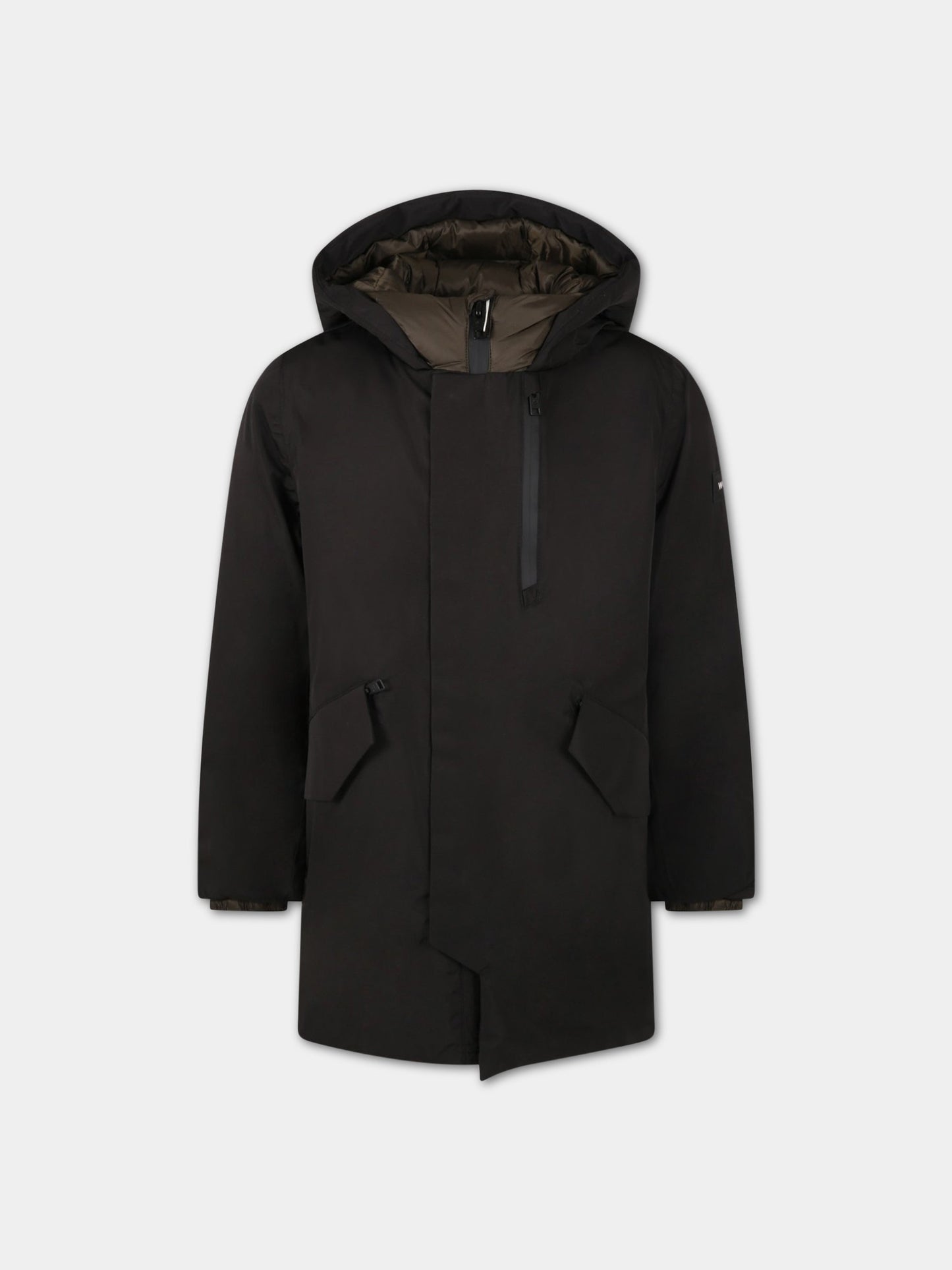 Piumino nero per bambino con logo,Woolrich Kids,CFWKOU0191MRUT1971 100