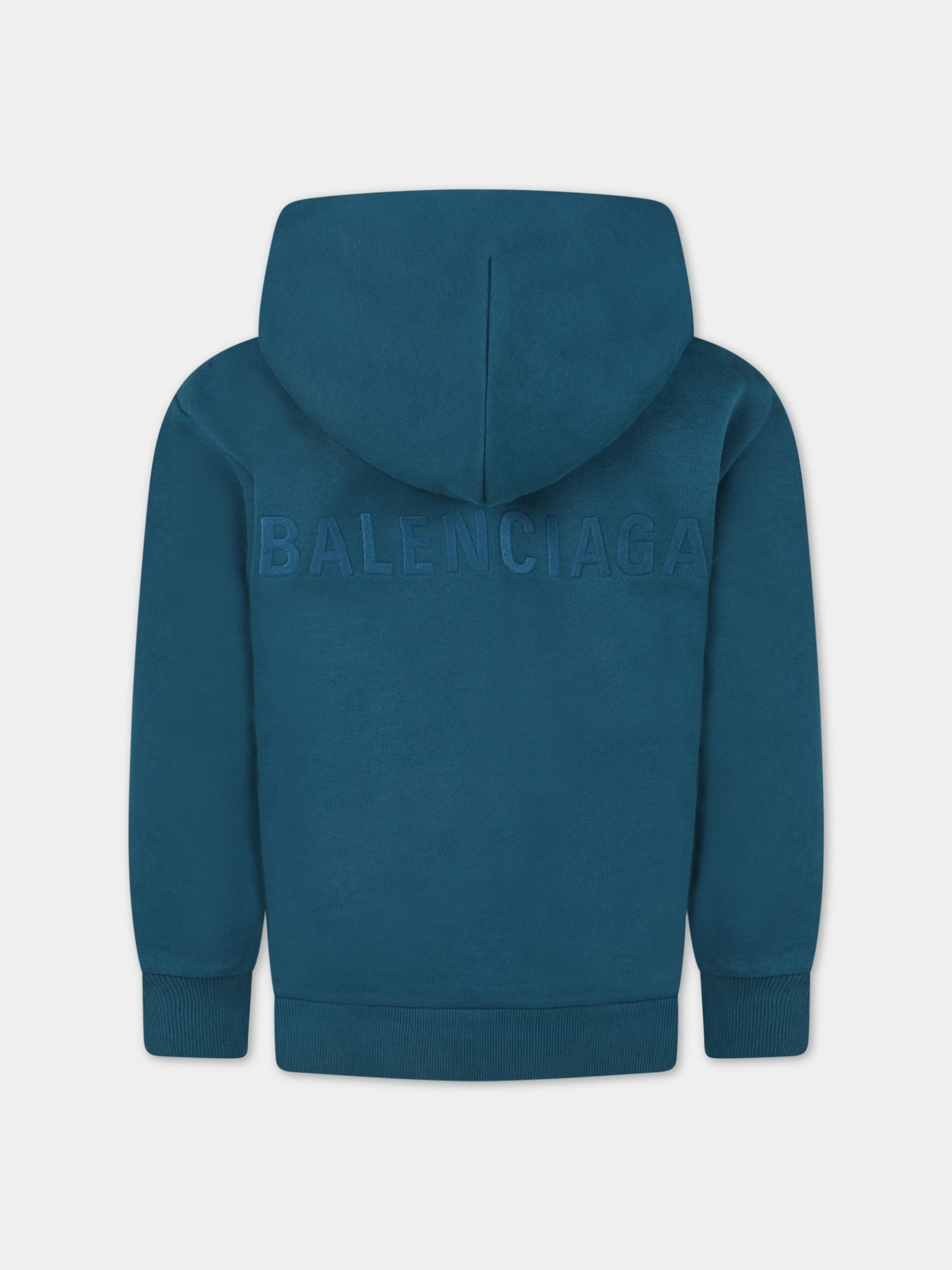 Felpa verde per bambini con logo,Balenciaga,682019 TLV75 4441