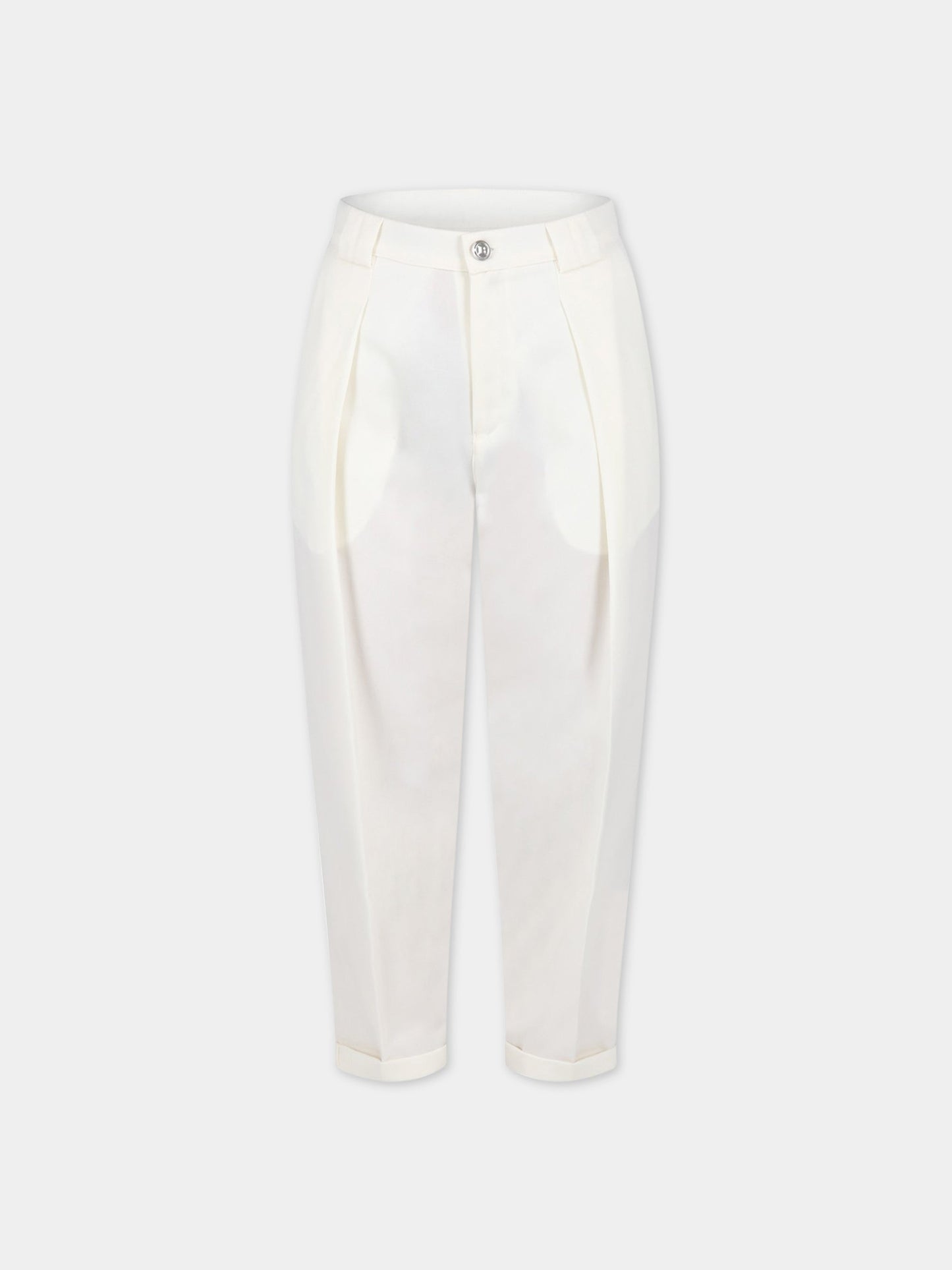 Pantaloni avorio per bambino con logo,Balmain Kids,6Q6690 I0028 102