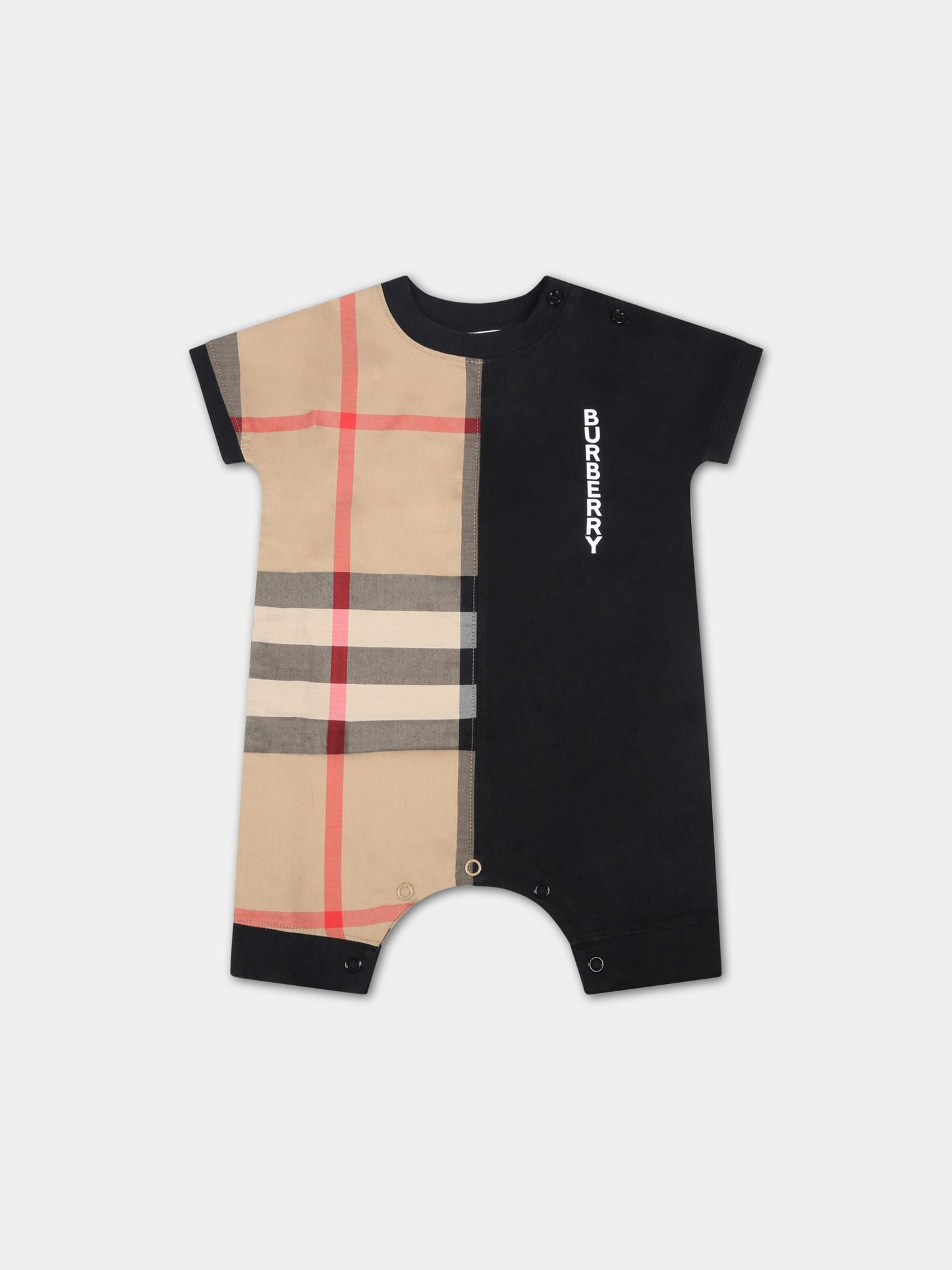 Pagliaccetto nero per neonati con logo,Burberry Kids,8048350