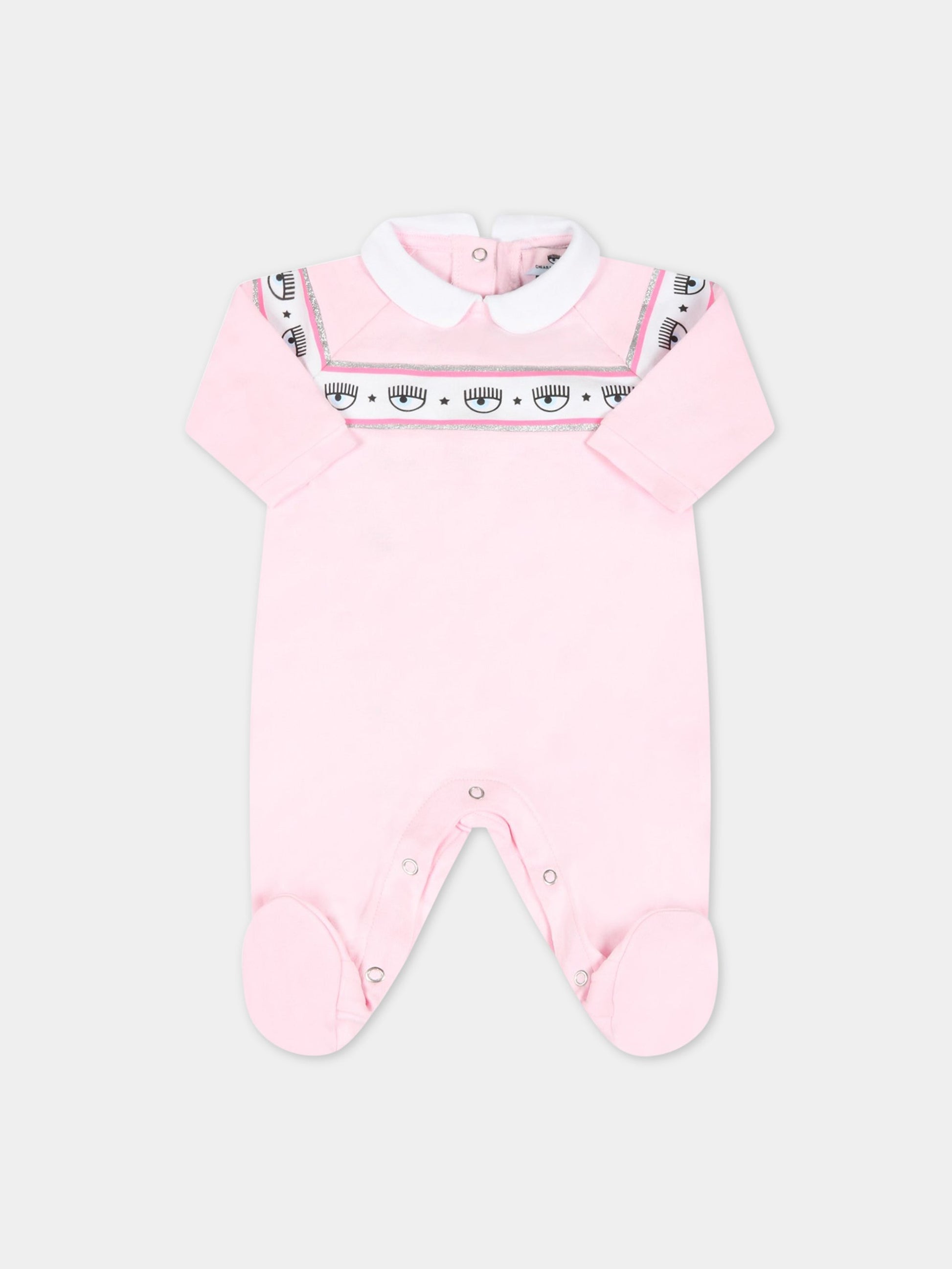 Tutina rosa per neonata con iconici occhi,Chiara Ferragni Collection,559210 9008 0090