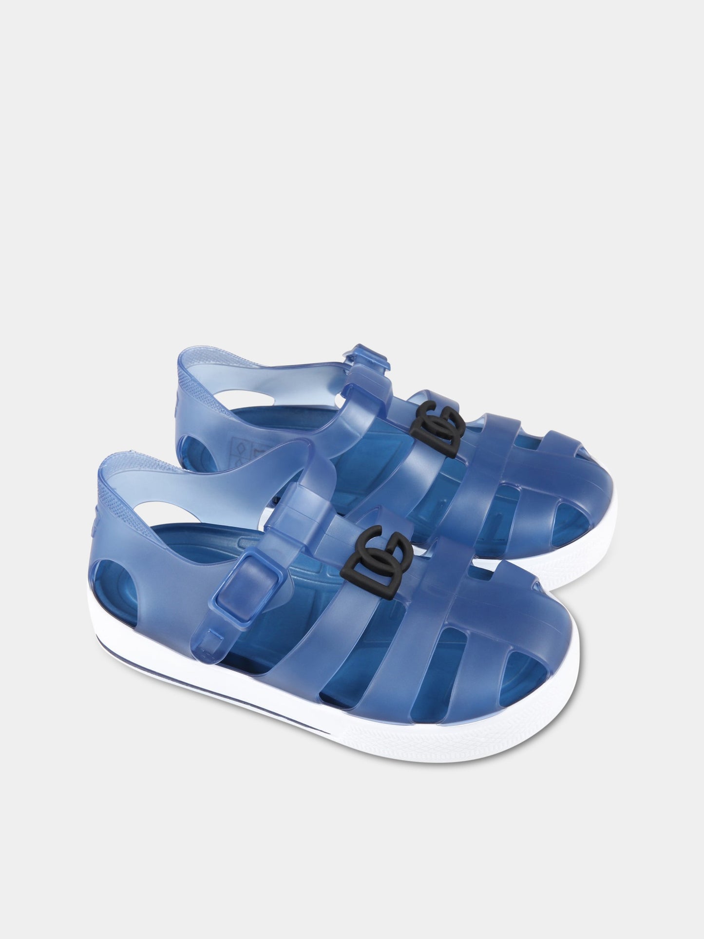 Sandali blu per neonati con logo,Dolce & Gabbana Kids,DN0115 AT079 89623