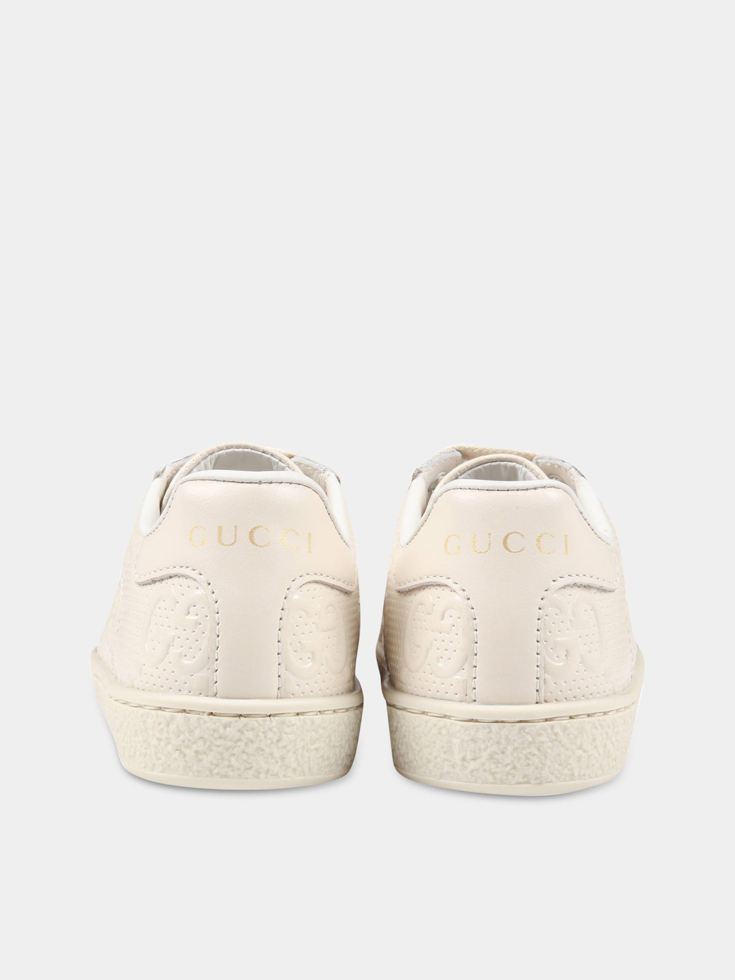 Snearkers beige per neonati con doppia GG,Gucci Kids,681375/77 UMT20 9022