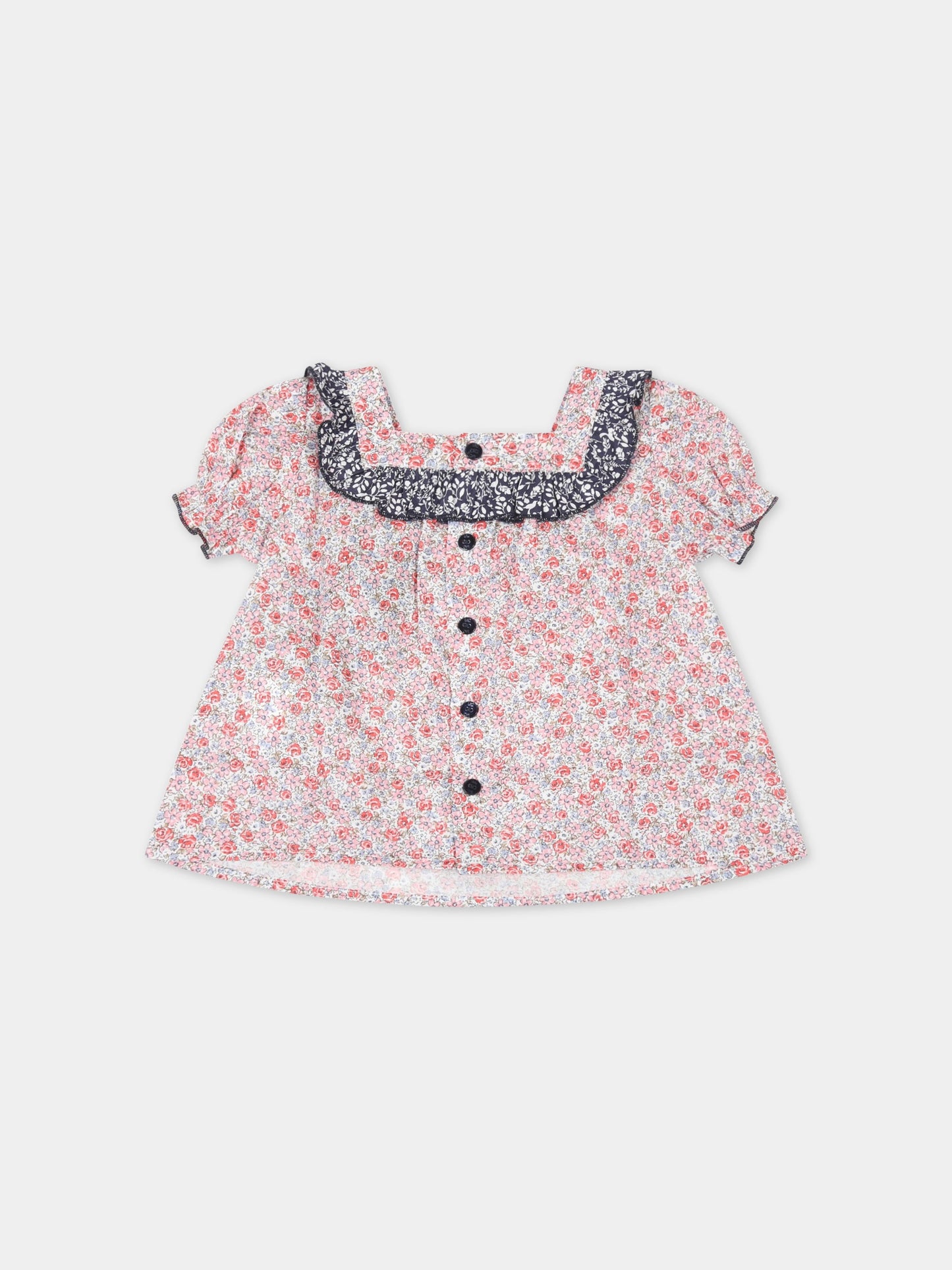 Blusa multicolor per neonata con fiori,Le Petit Coco,LCGCA006 CF504 XL010 D006