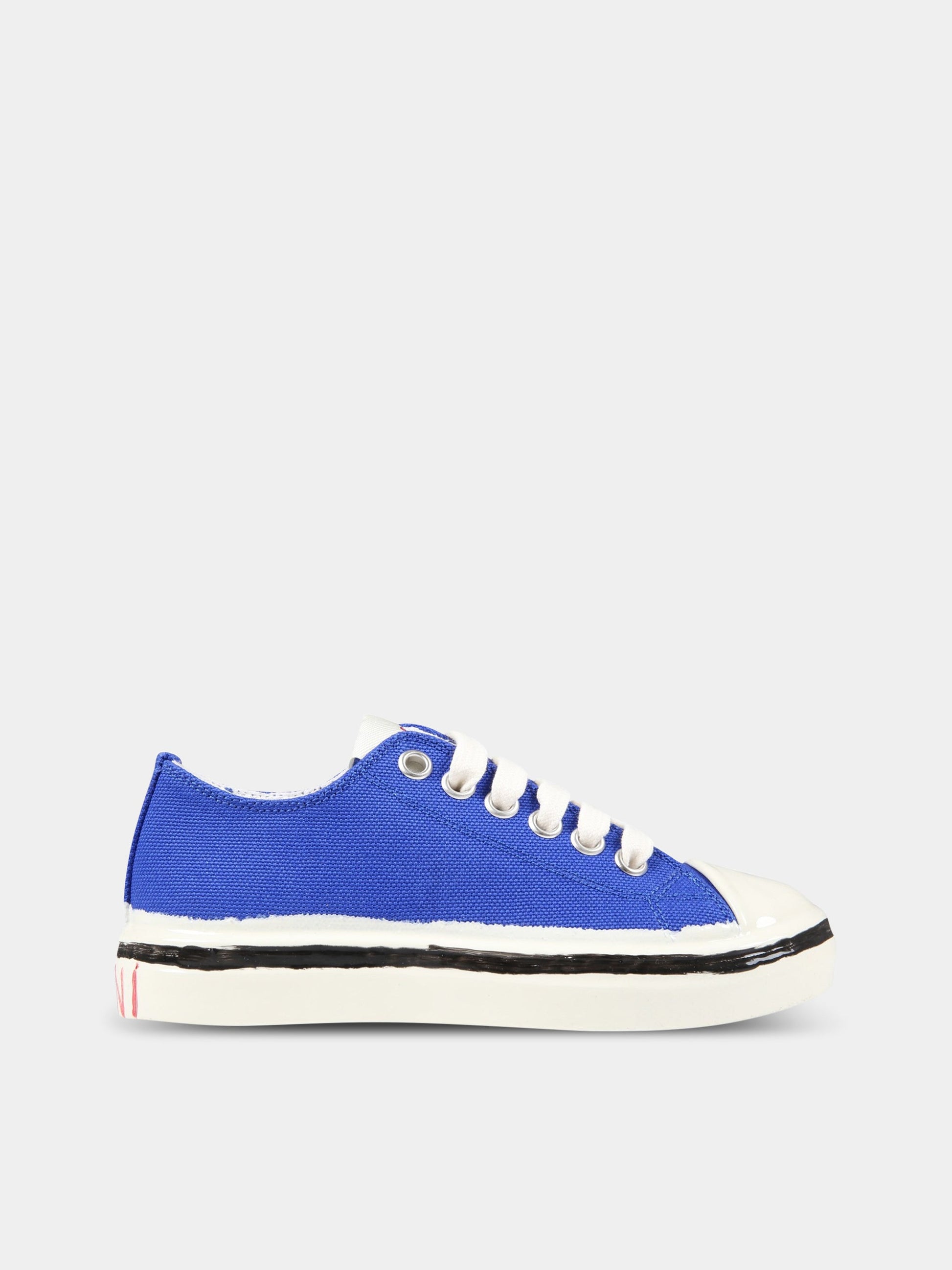 Sneakers blu per bambini con logo rosso,Marni Kids,70413