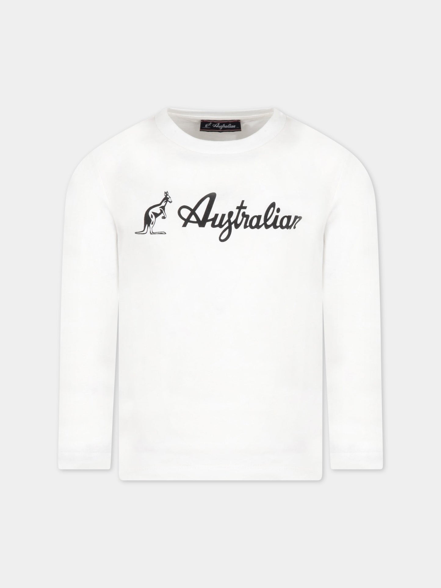 T-shirt bianca per bambino con logo,Australian,AS0375 002