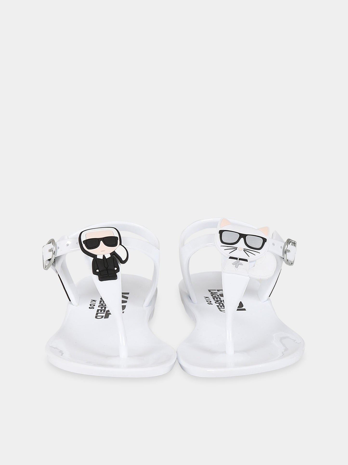 Sandali bianchi per bambina con Choupette e Karl,Karl Lagerfeld Kids,Z19067 10B