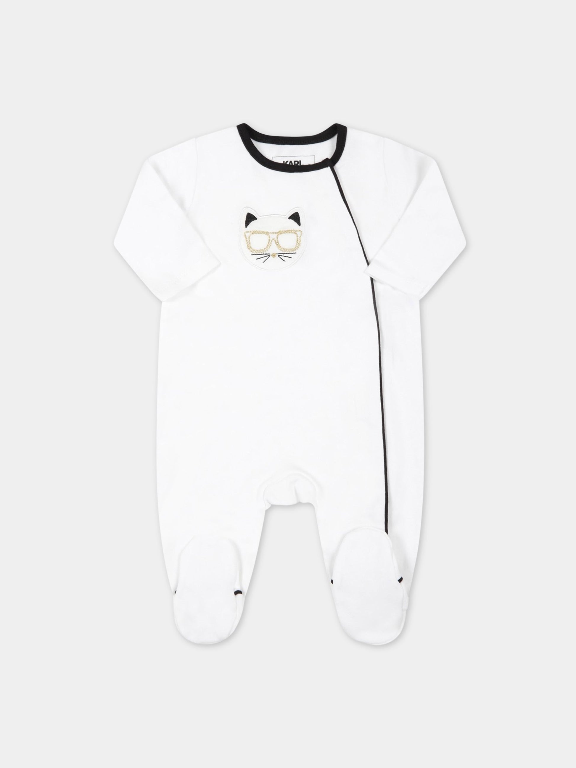 Set bianco per neonati con Choupette,Karl Lagerfeld Kids,Z98102 10B