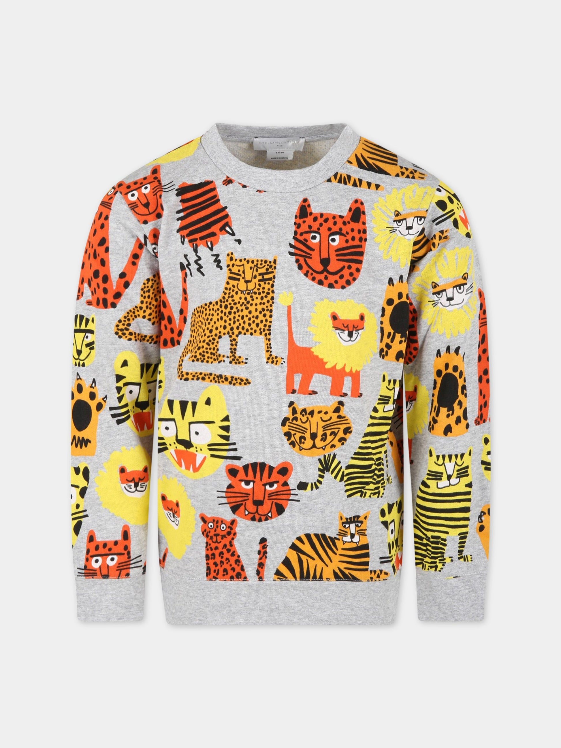 Tuta grigia per bambino con animali,Stella Mccartney Kids,602855 SQJ17 H142