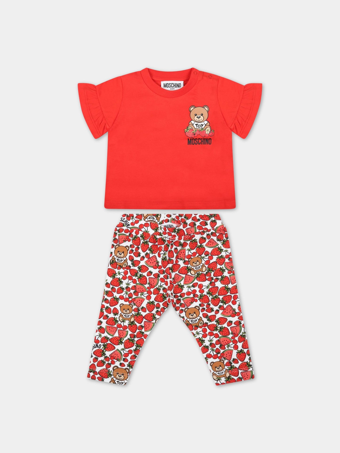 Completo multicolor per neonata con Teddy Bears,Moschino Kids,MAG002 LBB90 50109