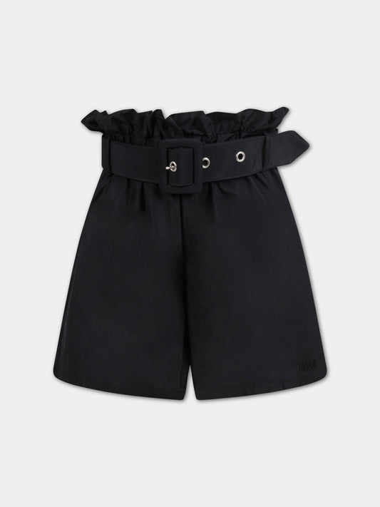 Short nero per bambina con logo,Msgm Kids,MS028945 110