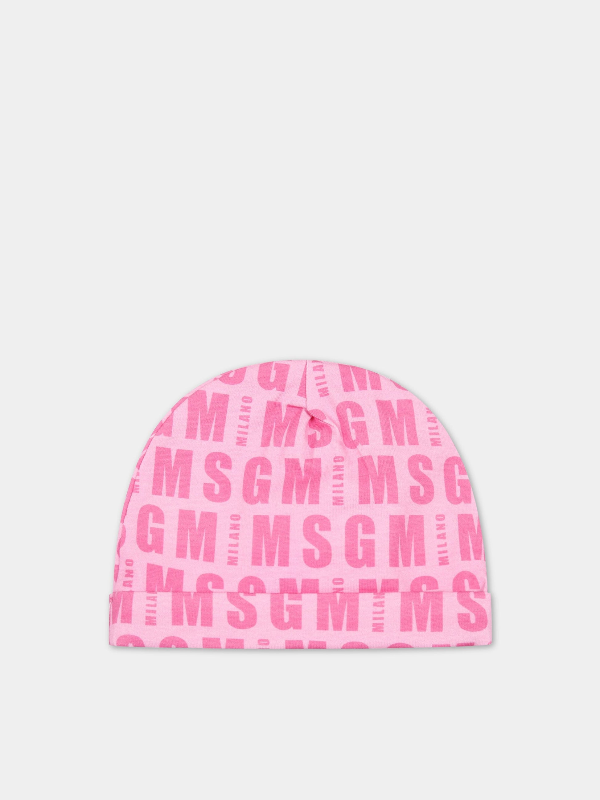 Set rosa per neonata con logo,Msgm Kids,MS029048 042