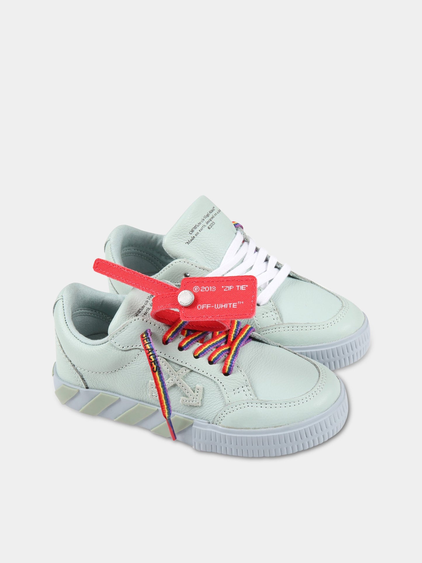 Sneakers verde-acqua per bambina con iconiche frecce,Off White,OGIA001S22LEA001 5559