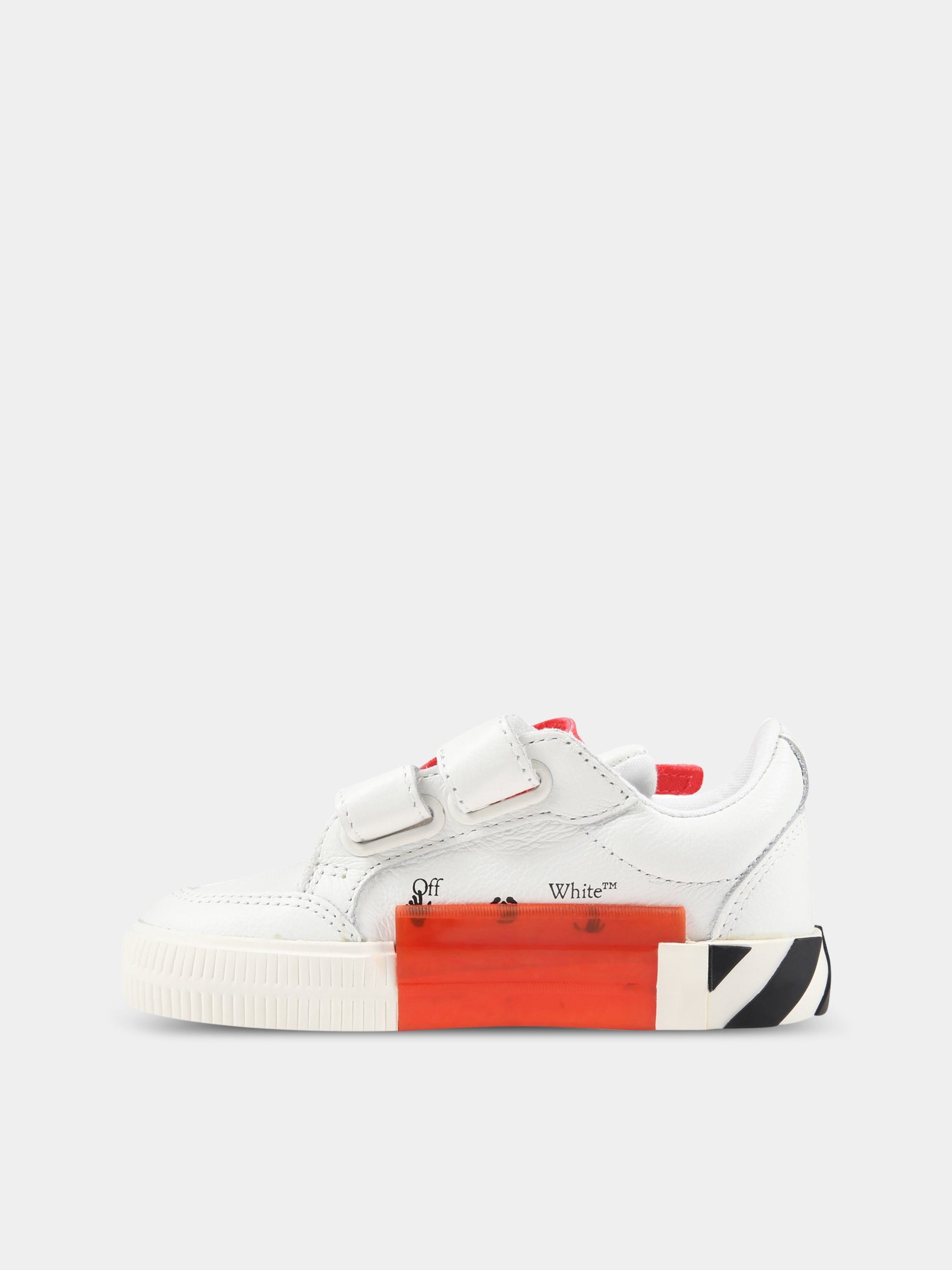 Sneakers bianche per bambina con frecce nere,Off White,OGIA003S22LEA001 1001