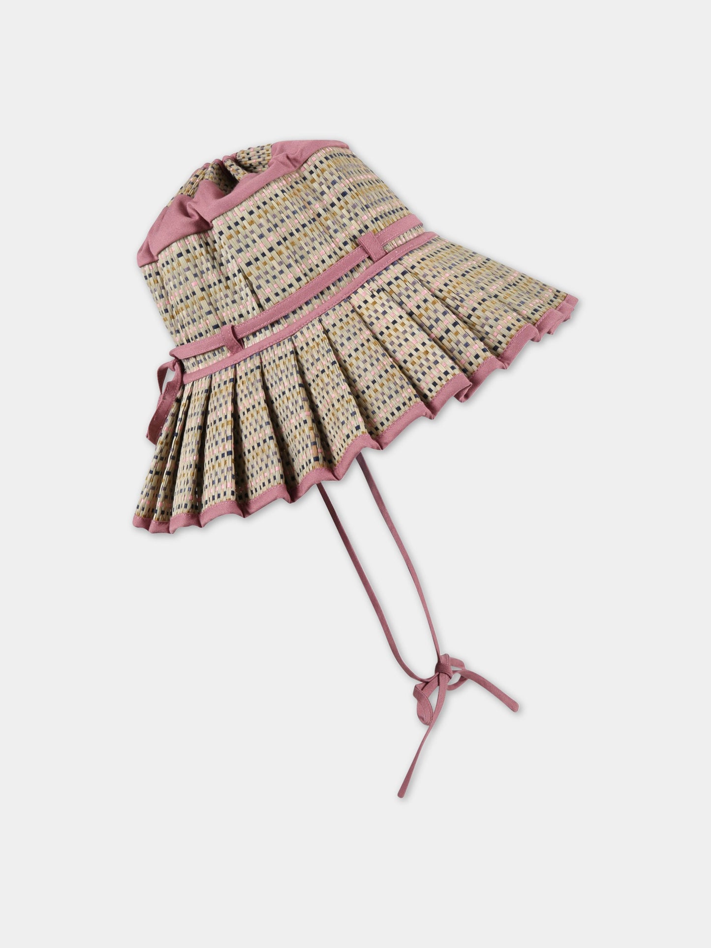 Cappello rosa Capri per bambina con dettagli beige,Lorna Murray,ROSE BAY