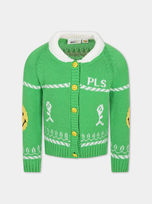 Cardigan verde per bambini con smile,Philosophy,PJMA51 FL173 XH014 1014