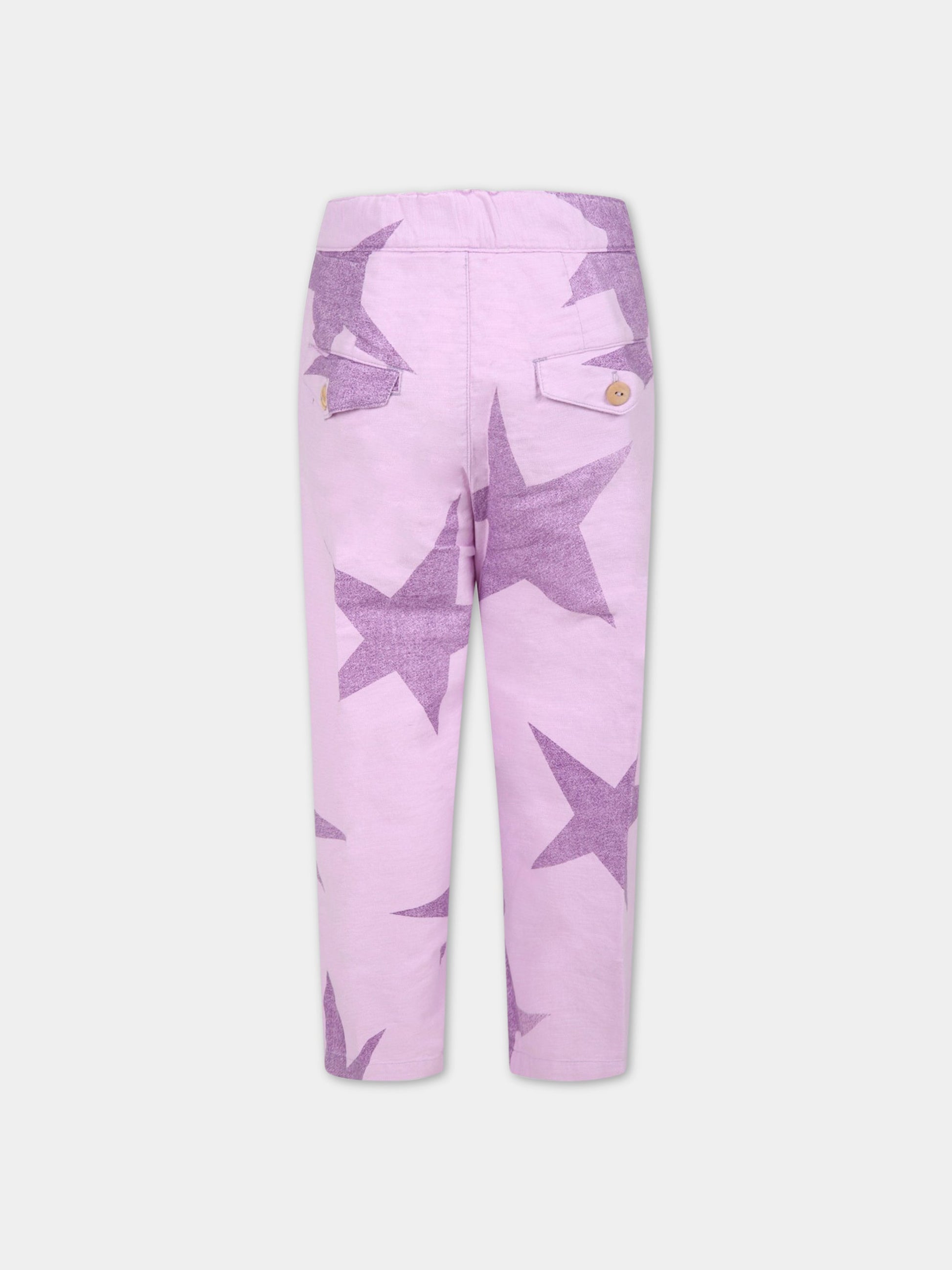 Pantalone lilla per bambina con stelle,The Animals Observatory,S22103 258