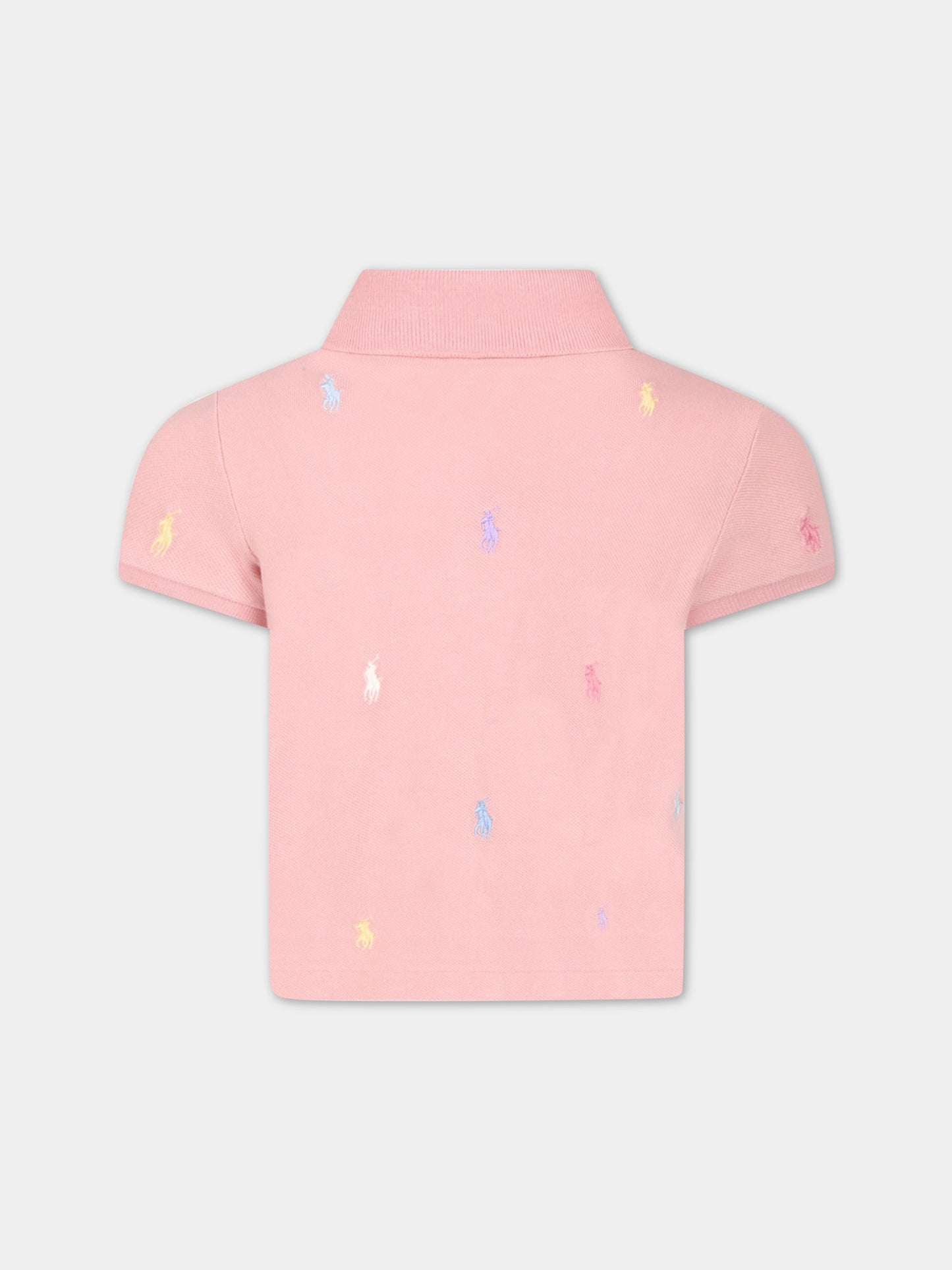 Polo rosa per bambina con iconici cavallini,Ralph Lauren Kids,869510001