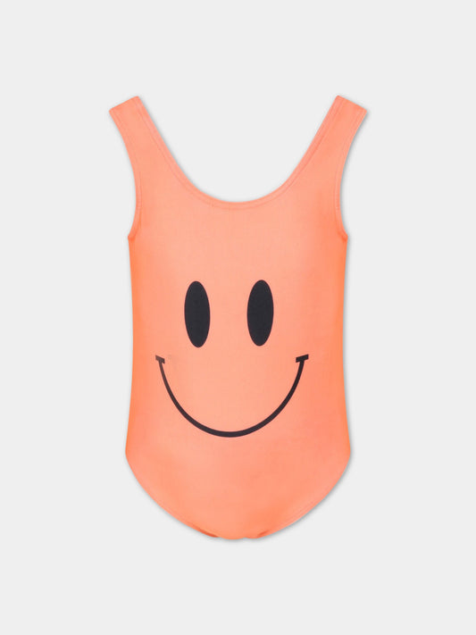 Costume arancione da bango per bambina con smile,Caroline Bosmans,1008-19-01 SMILEY FLUO ORANGE