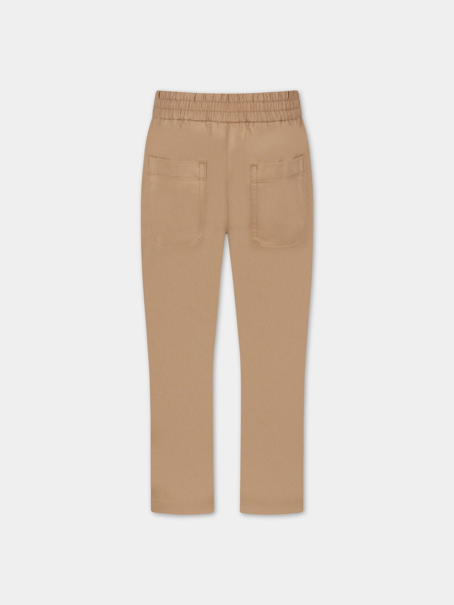 Pantaloni beige per bambino con logo ricamato,Burberry Kids,8053966