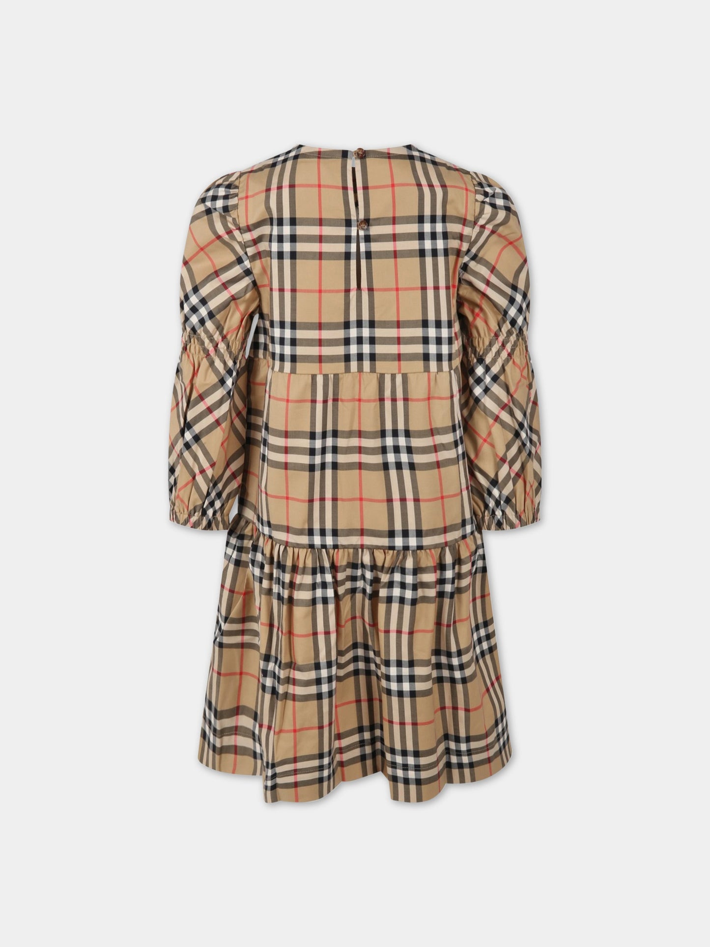 Vestito beige per bambina con check vintage,Burberry Kids,8053865