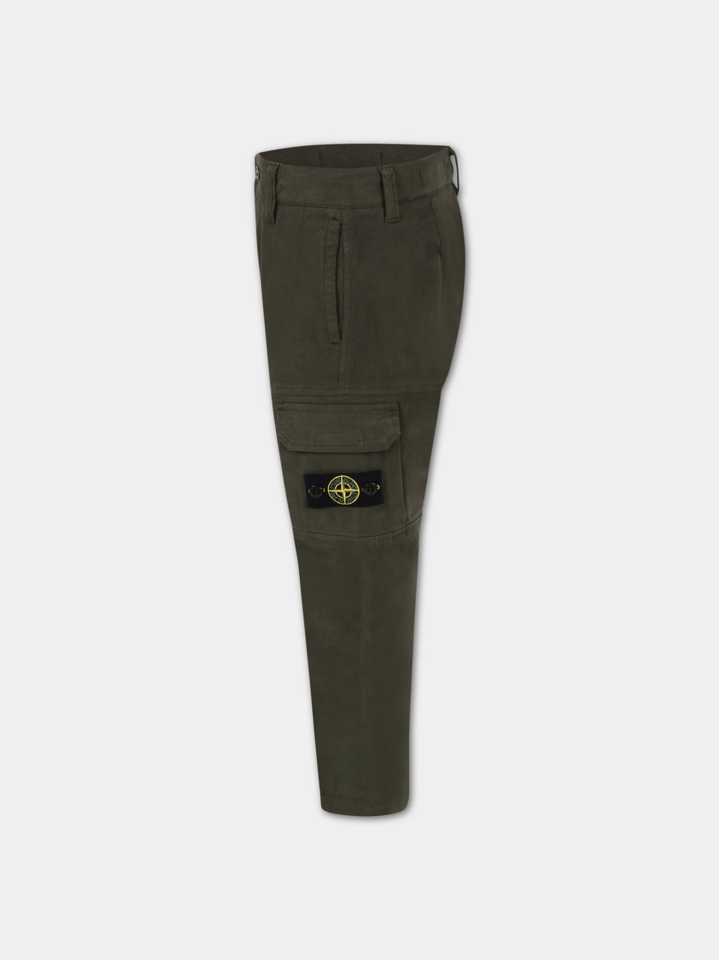 Pantalone verde per bambino con iconico patch,Stone Island Junior,771630214 V0058