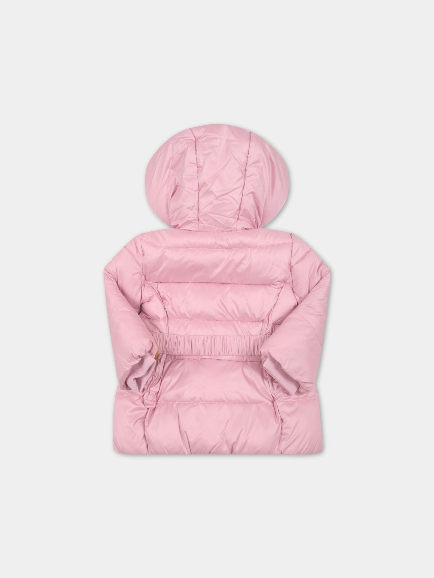 Piumino rosa per bambina con logo,Monnalisa,370101 0040 091S