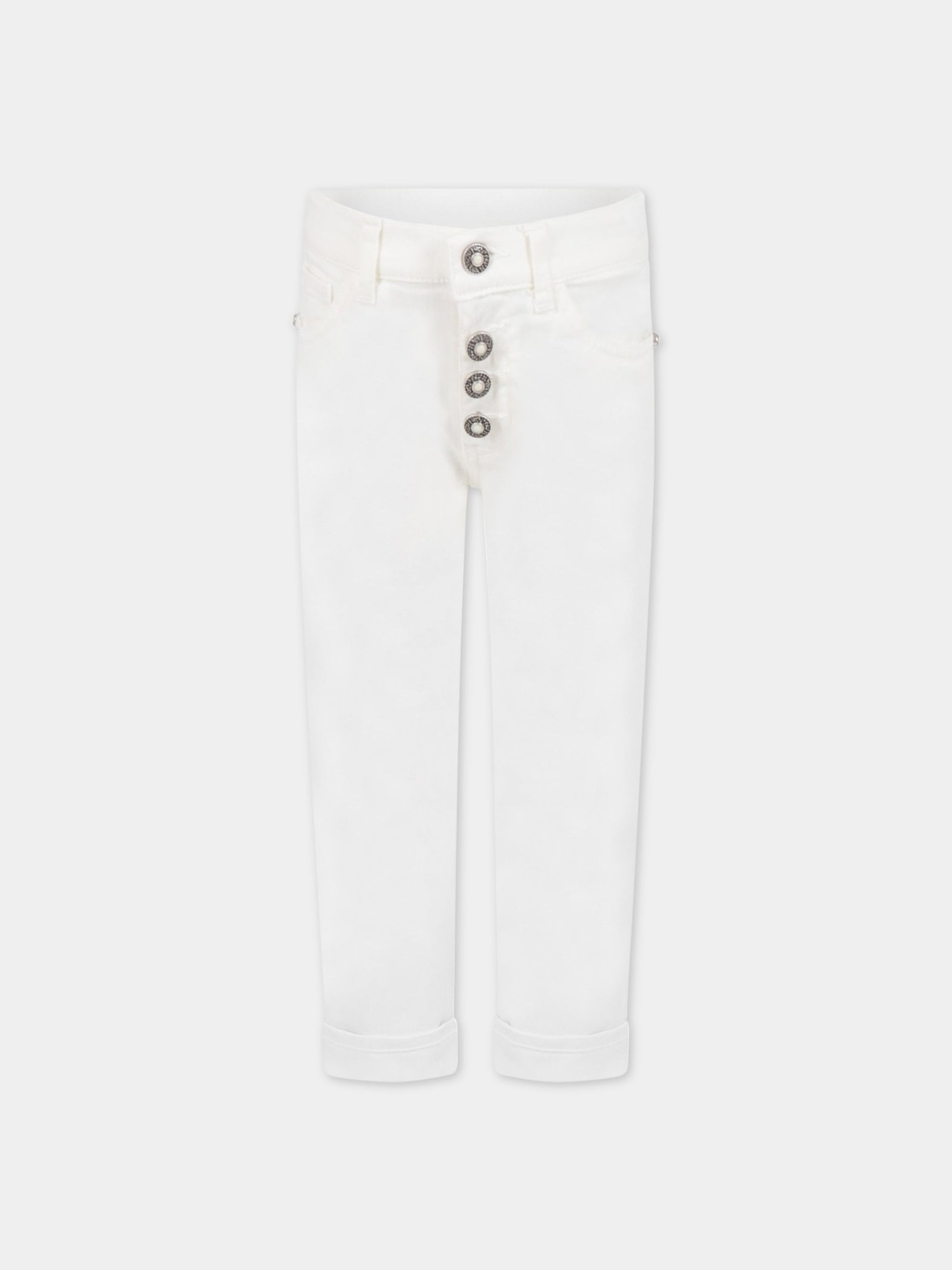 Jeans bianco per bambina,Dondup Kids,DFPA174C 0161 0010