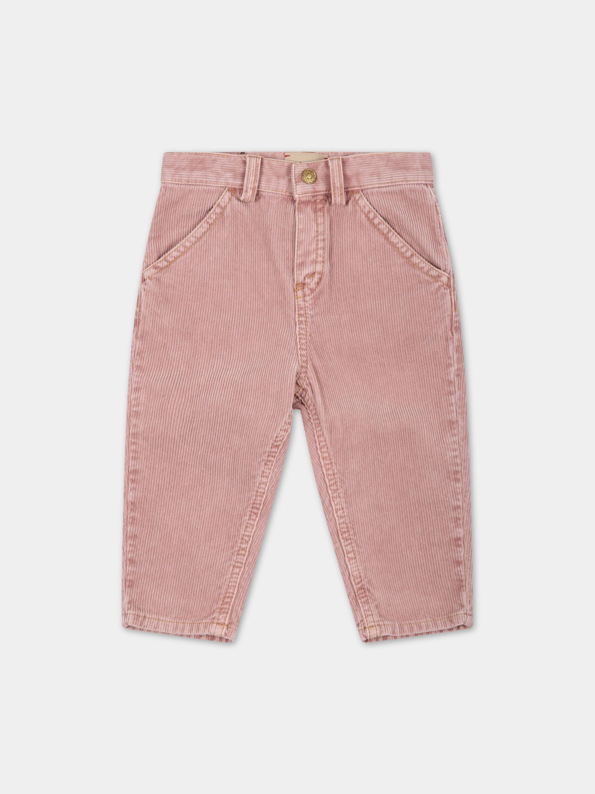 Pantaloni rosa per neonata con morsetto,Gucci Kids,695511 XDB1B 6183