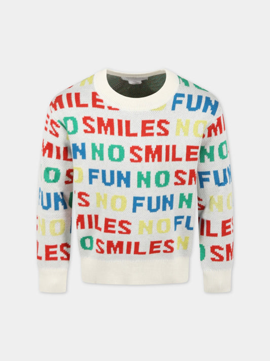 Maglione multicolor per bambino con scritta colorata,Stella Mccartney Kids,8R9O40 Z0783 100MC