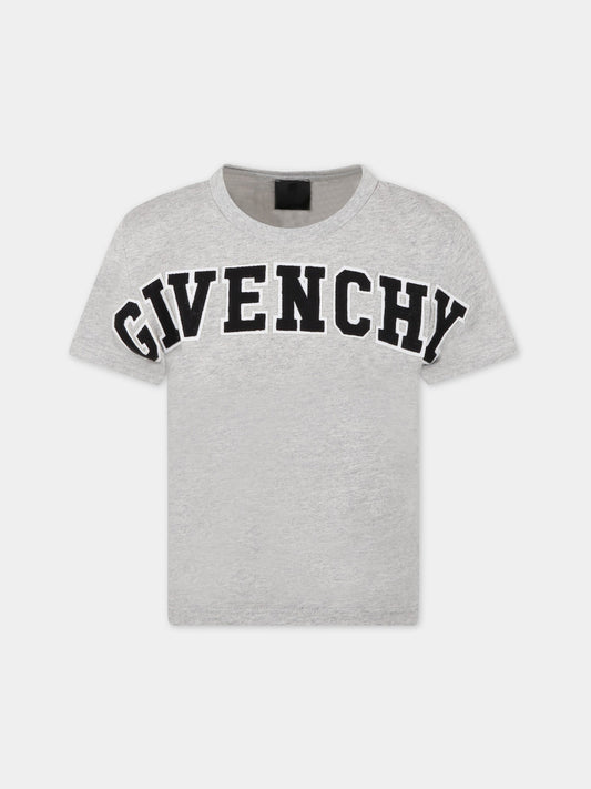 T-shirt grigia per bambino con logo,Givenchy Kids,H25374 A47