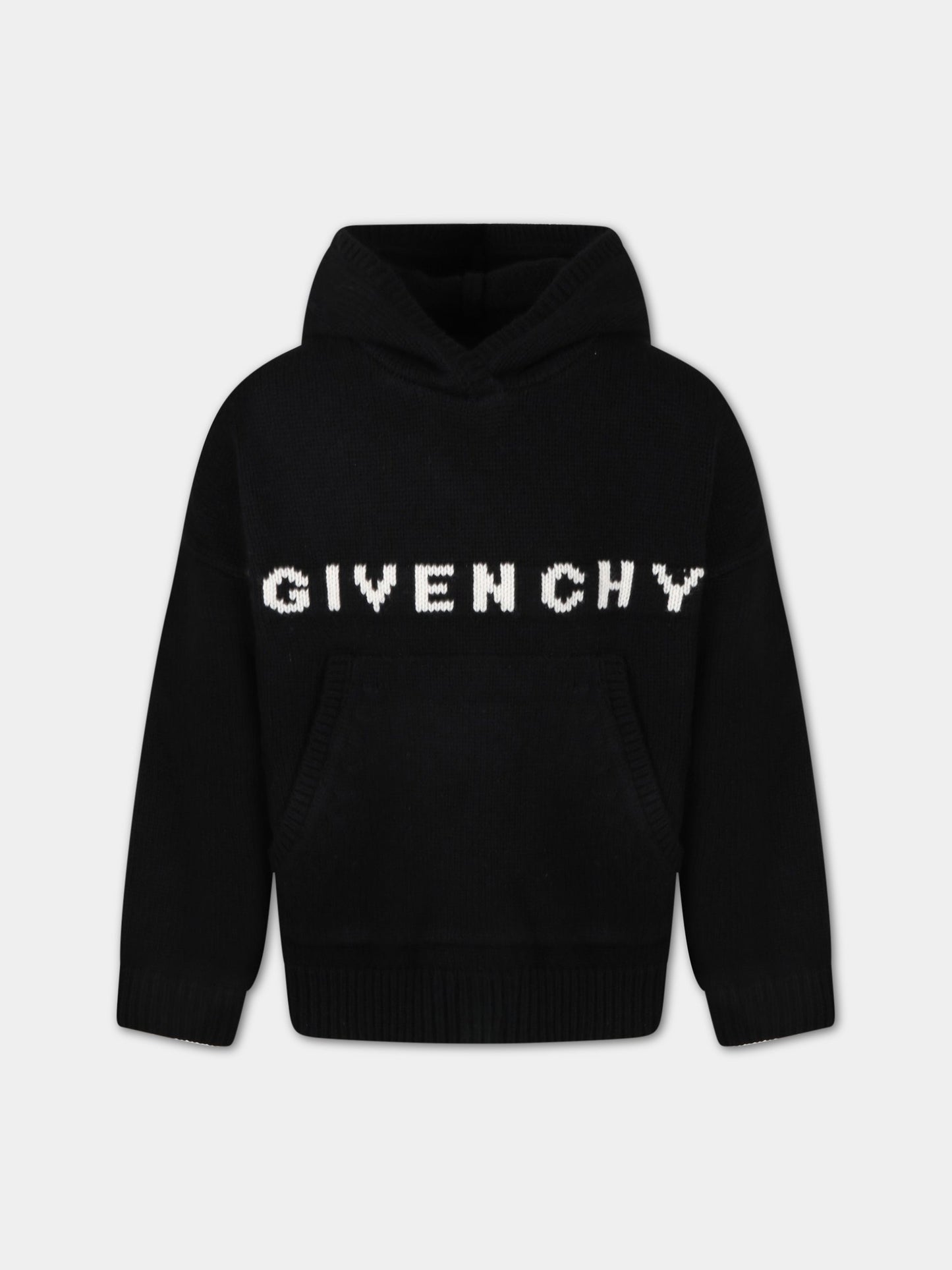 Maglione nero per bambini con logo,Givenchy Kids,H15268 09B